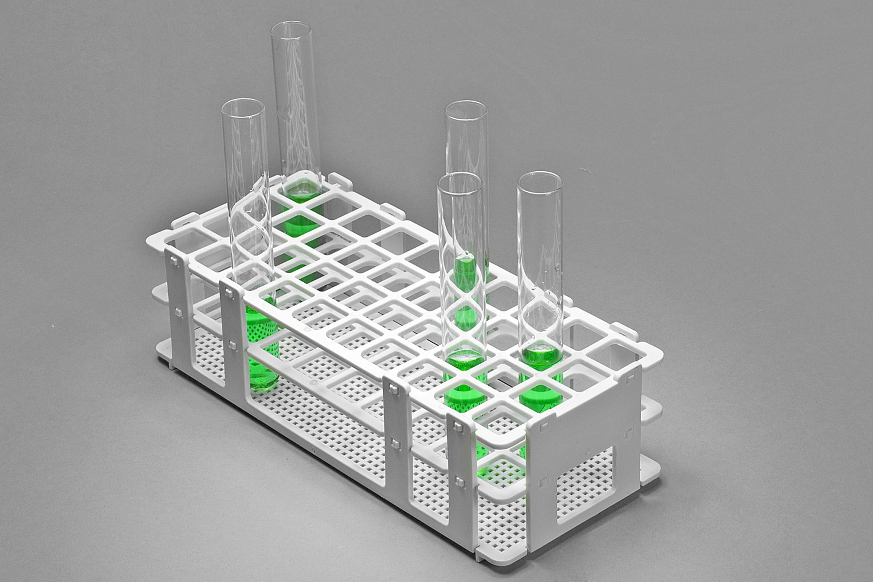 SP Bel-Art No-Wire Test Tube Rack; For 16-20mm Tubes, 40 Places, White