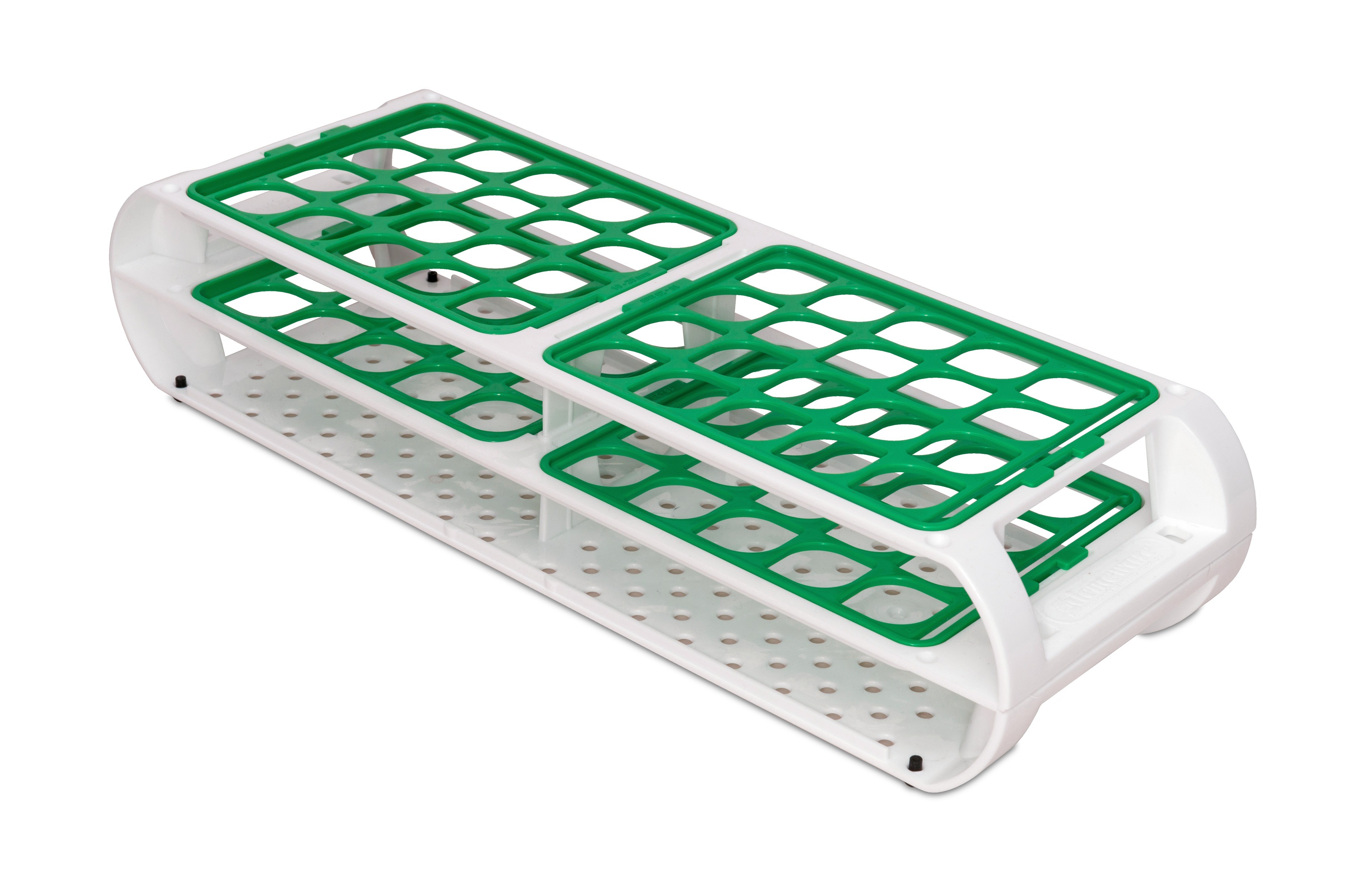 SP Bel-Art Switch-Grid Test Tube Rack; 40 Places, For 16-20mm Tubes, Green