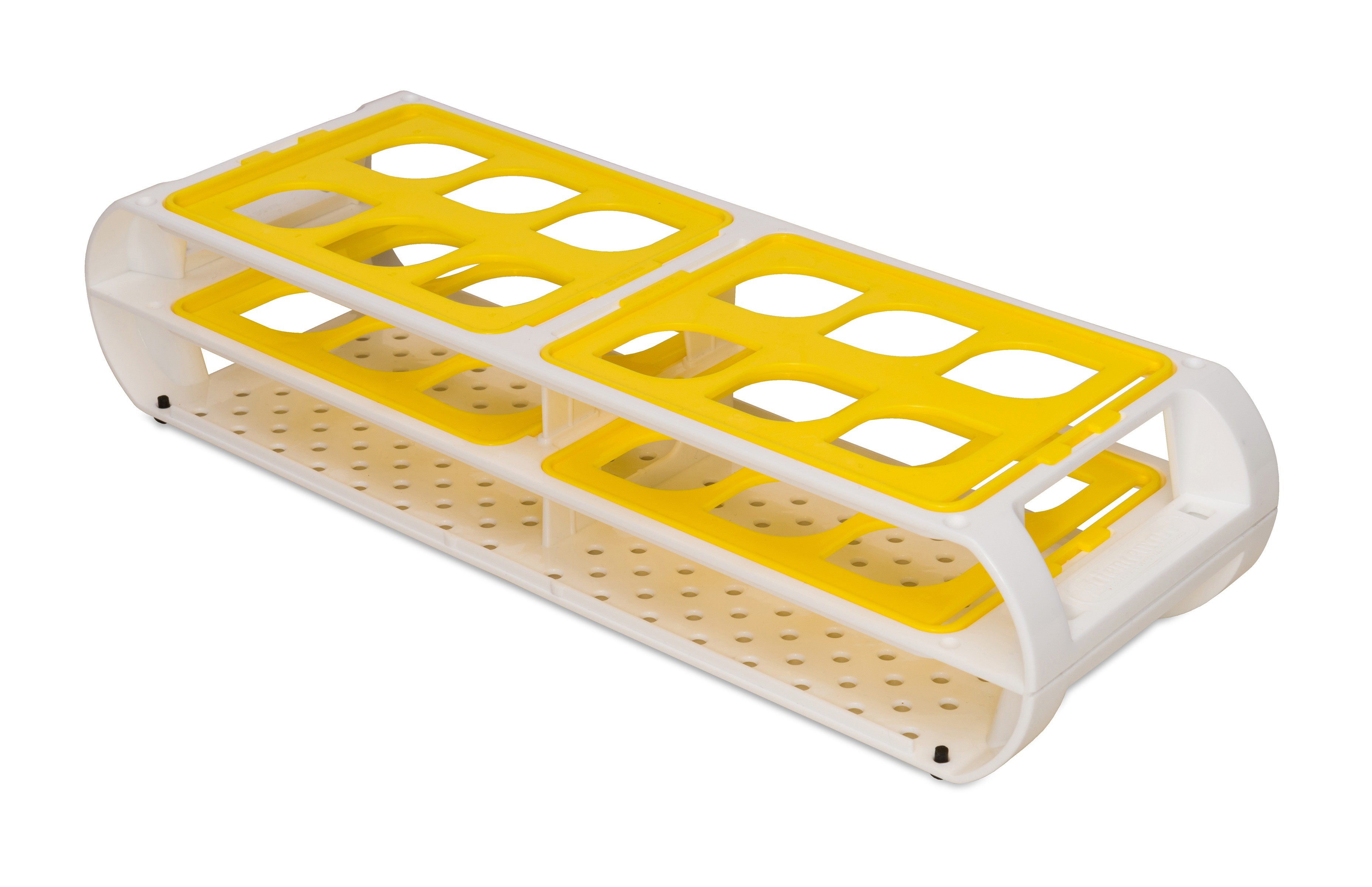 SP Bel-Art Switch-Grid Test Tube Rack; 12 Places, For 25-30mm Tubes, Yellow