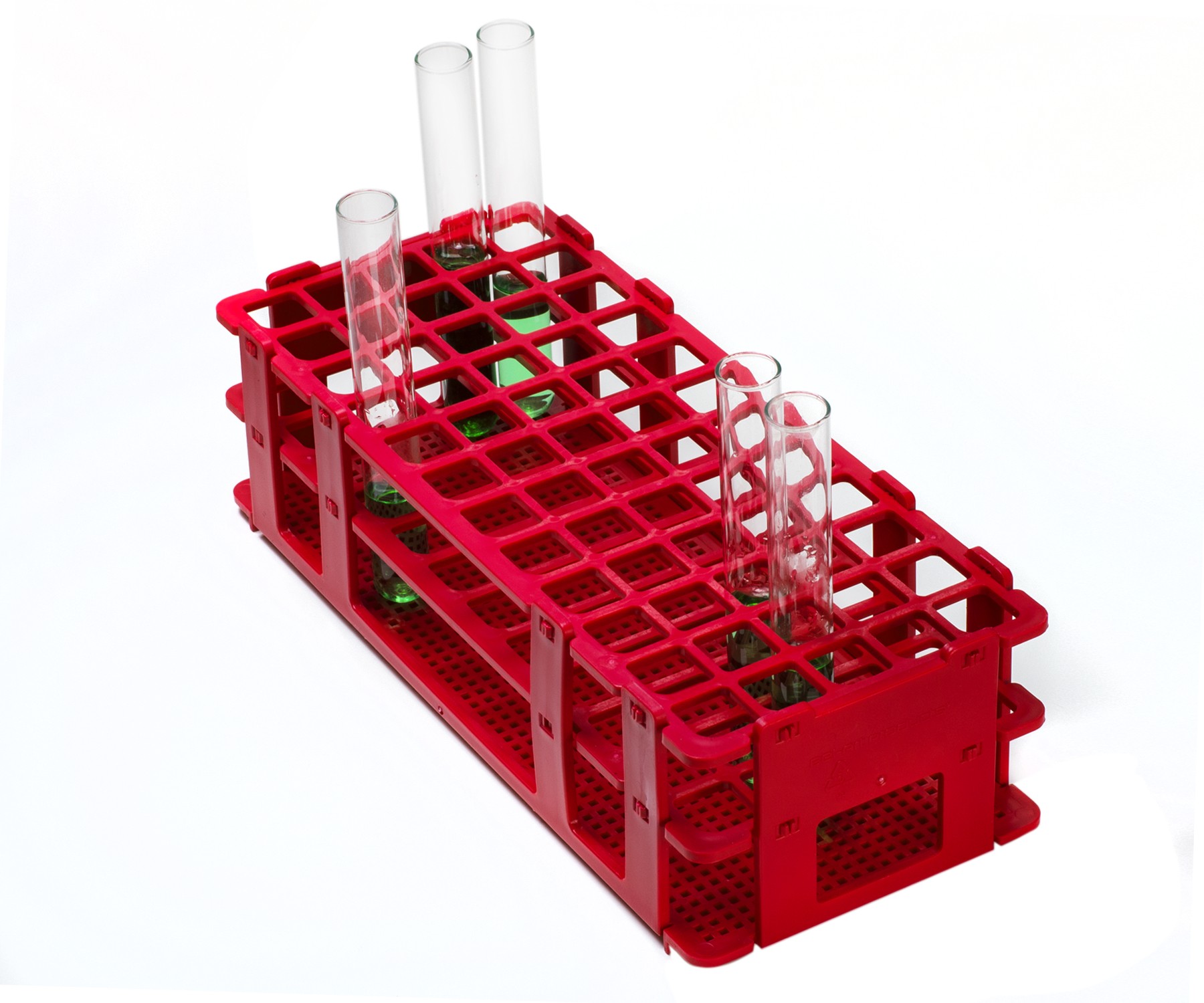 SP Bel-Art No-Wire Test Tube Rack; For 13-16mm Tubes, 60 Places, Red