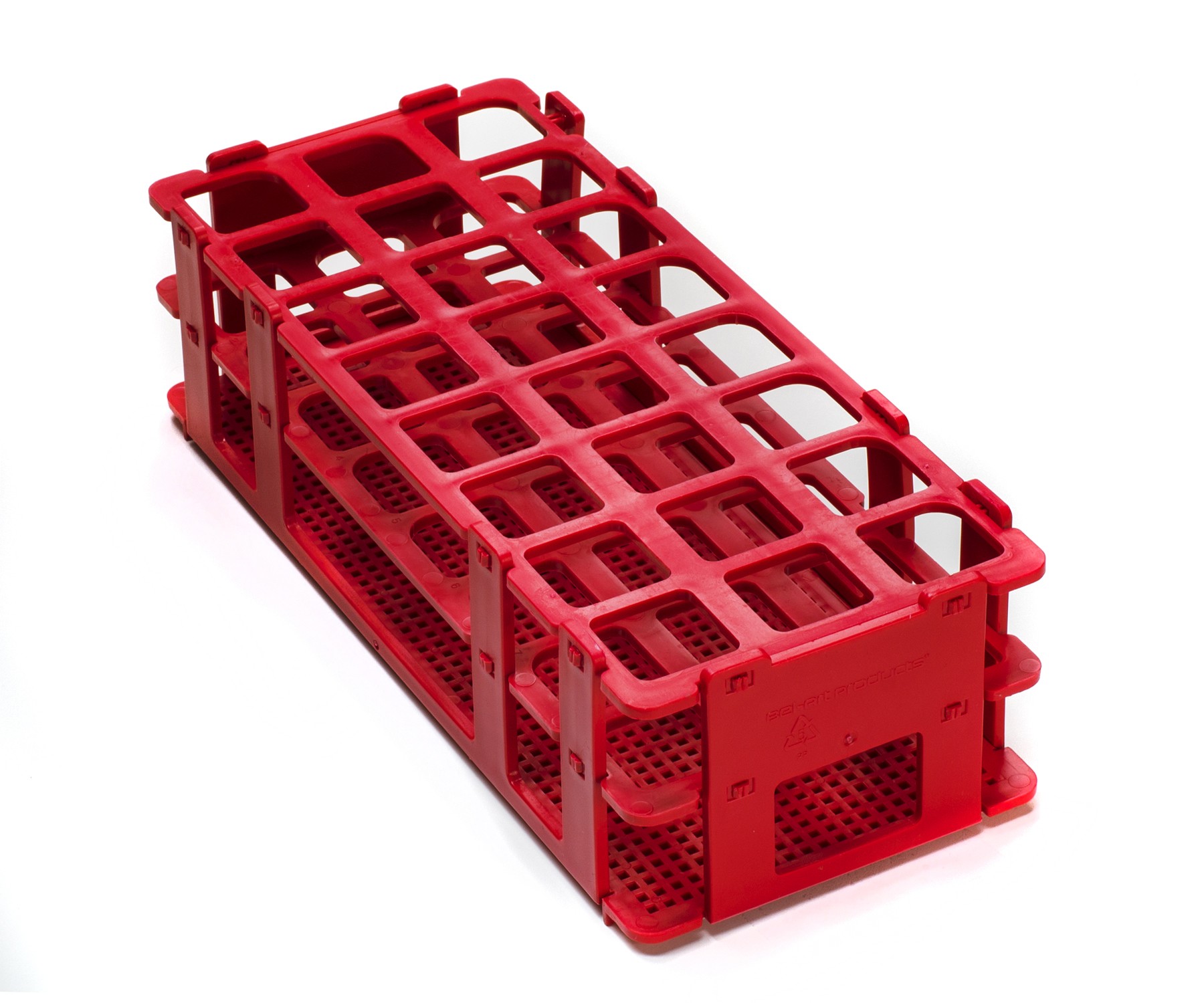 SP Bel-Art No-Wire Test Tube Rack; For 20-25mm Tubes, 24 Places, Red