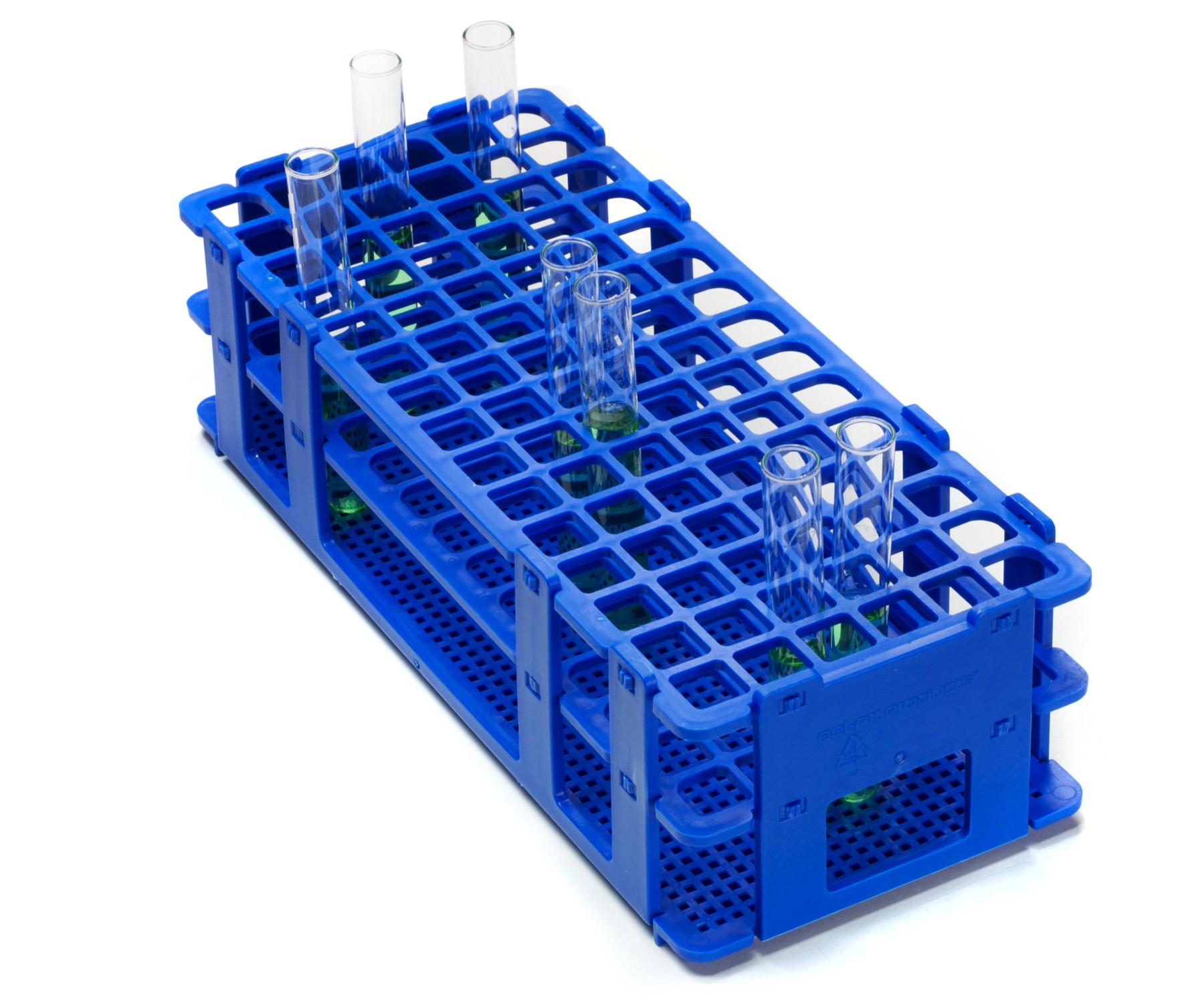 SP Bel-Art No-Wire Test Tube Rack; For 10-13mm Tubes, 90 Places, Blue