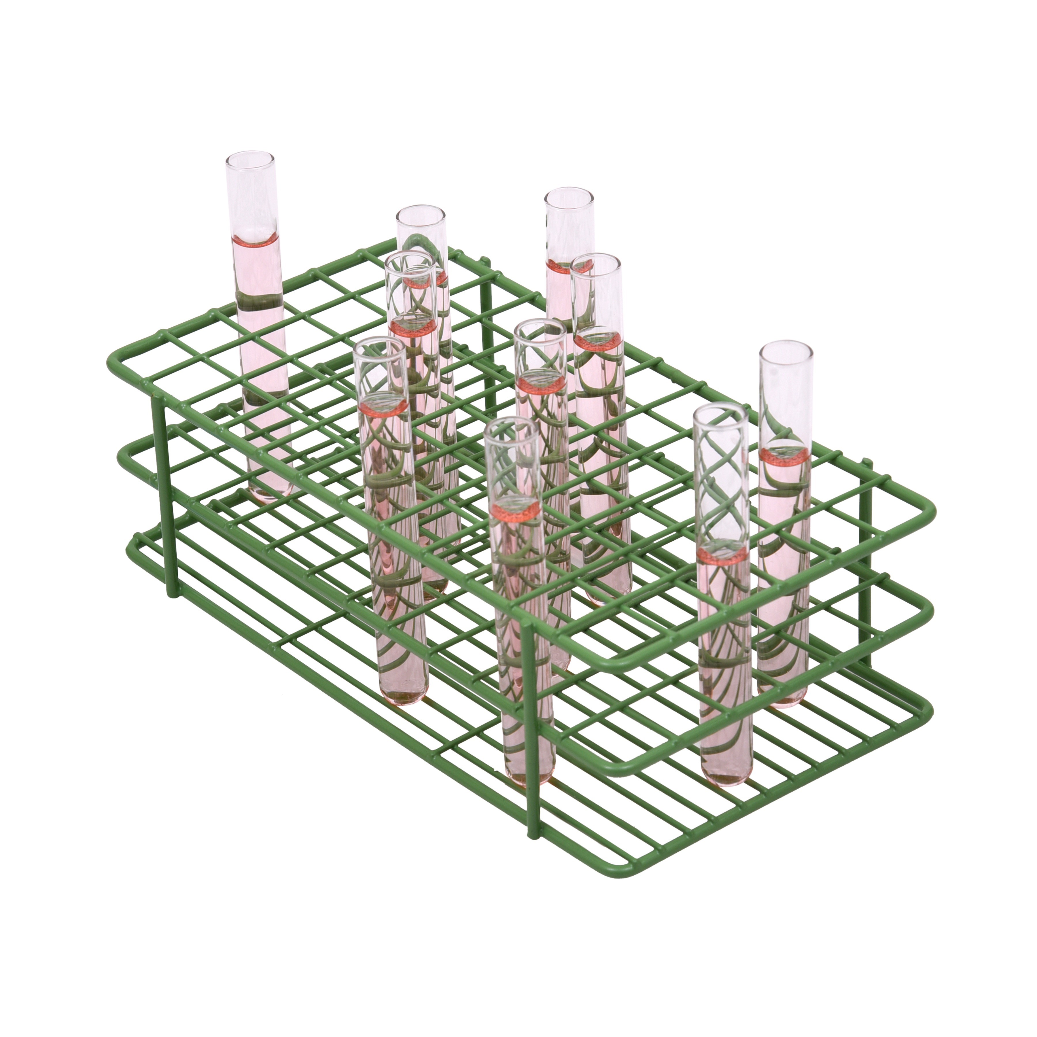SP Bel-Art Poxygrid Test Tube Rack; For 10-13mm Tubes, 72 Places, Green
