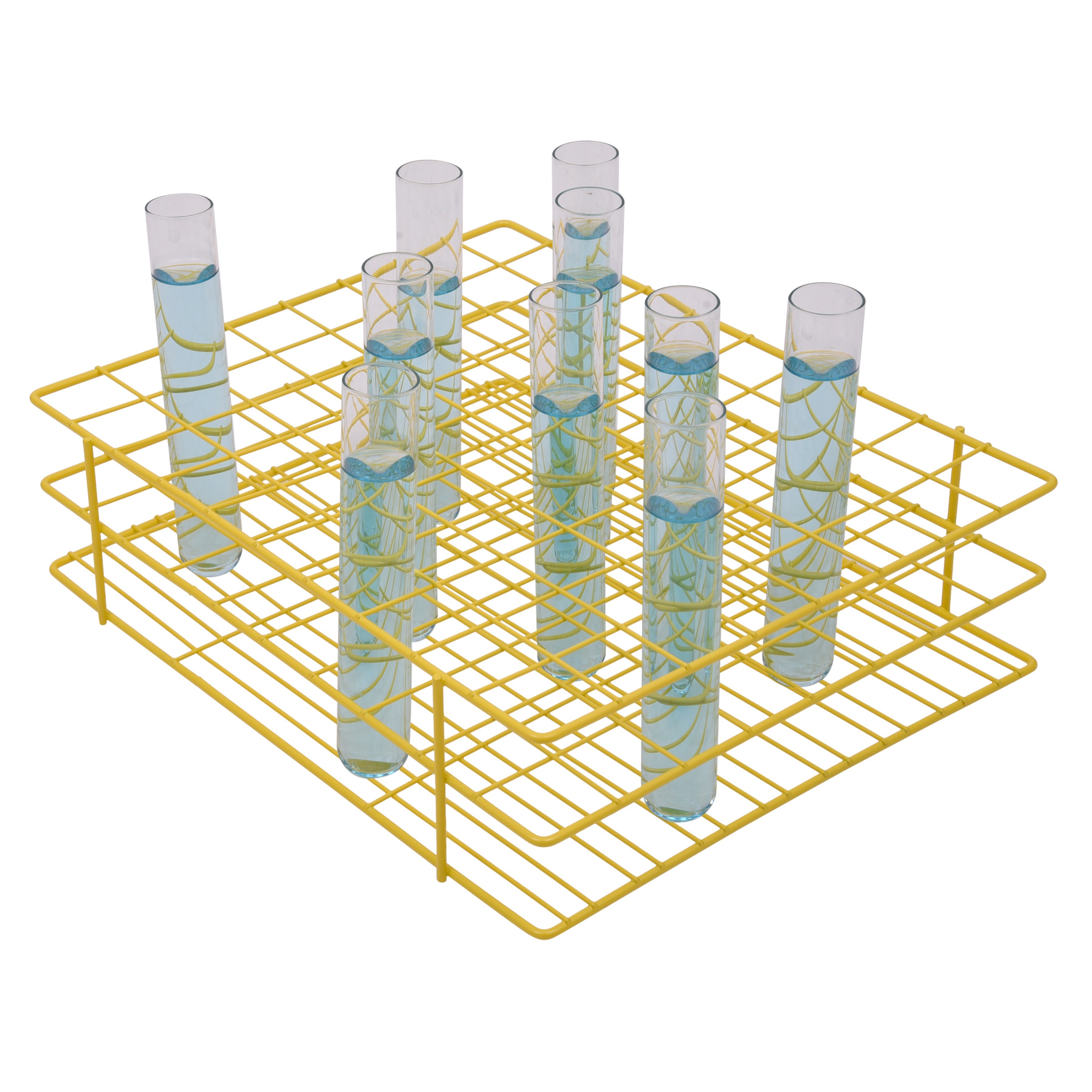SP Bel-Art Poxygrid Test Tube Rack; For 20-25mm Tubes, 80 Places, Yellow