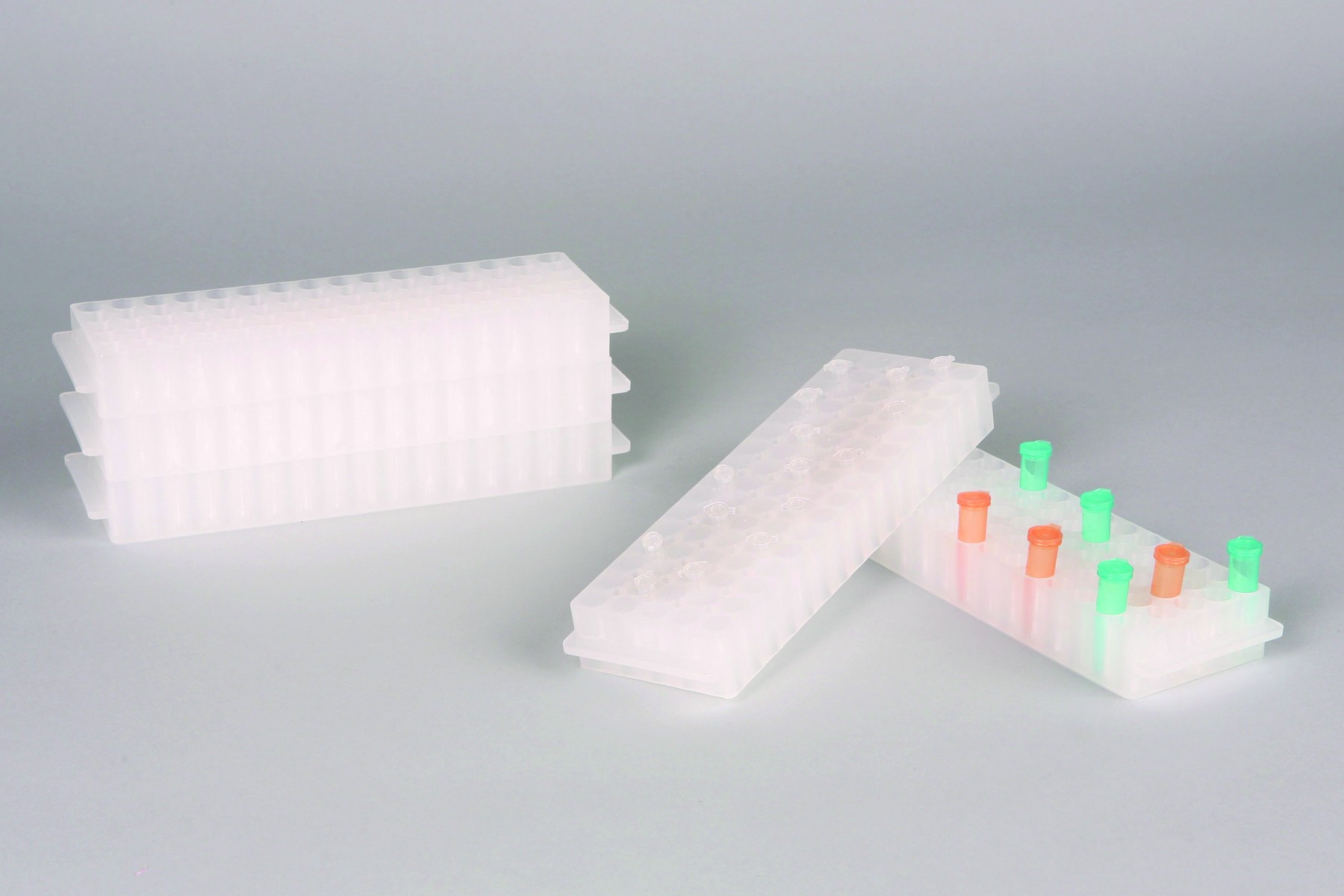 SP Bel-Art Reversible PCR and Microcentrifuge Tube Rack; For 0.2ml or 1.5-2.0ml Tubes, 80 Places, Natural (Pack of 5)