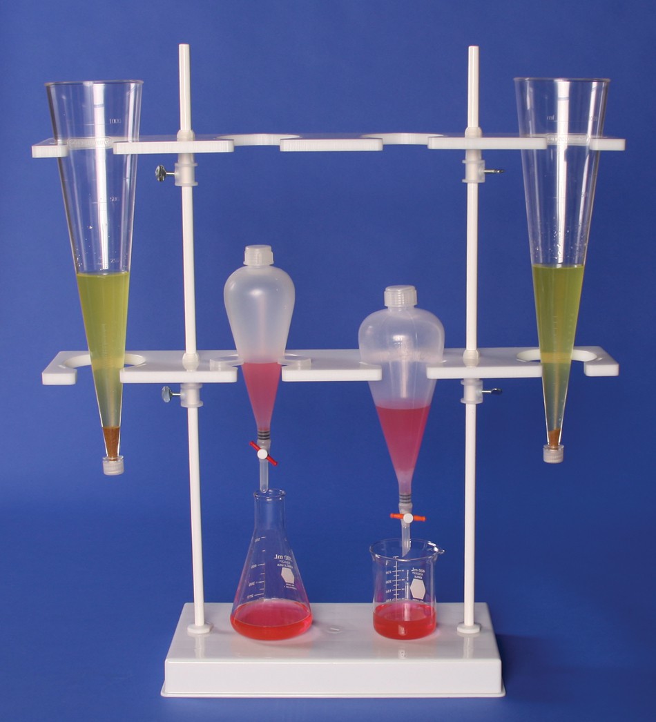 BelArt Polyethylene Imhoff Cone and Separatory Funnel Rack; 8.5 x 26 x 29 in. SP Scienceware