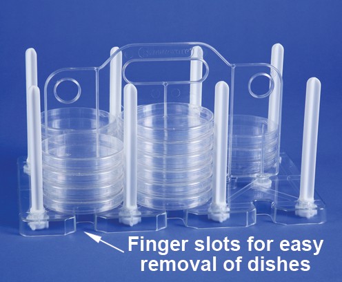 100mm Petri Dish Rack - Clear TPX Body