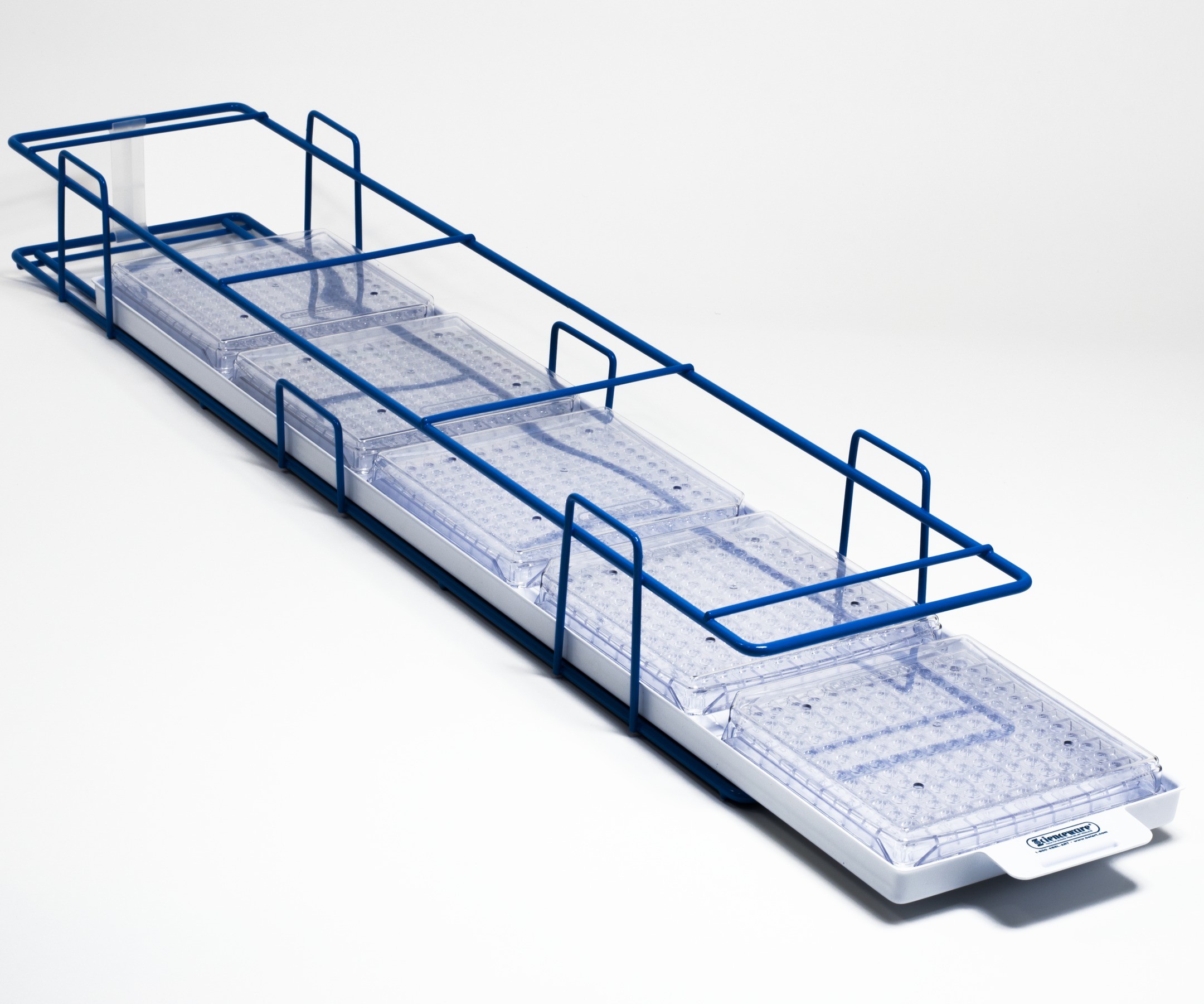 SP Bel-Art Modular Ultra-Low Freezer Rack with Drawer; 5 Places, 27 x 6 x 3½ in., Blue
