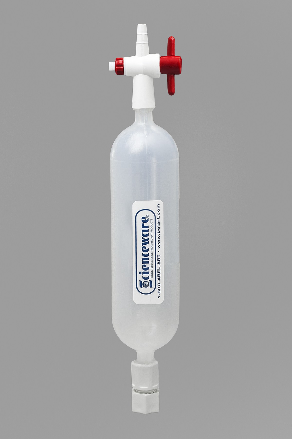 SP Bel-Art Polypropylene Gas Sampling Bulb with Stopcock and Septum Ends, 250cc