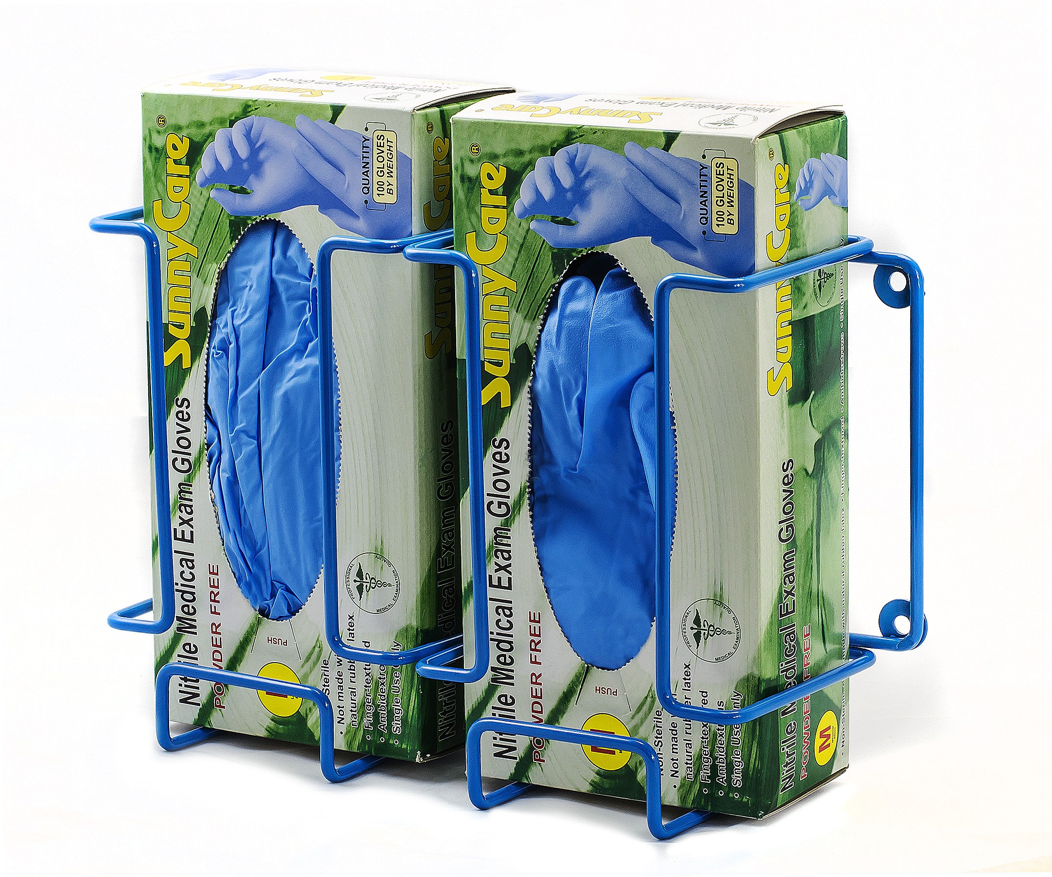SP Bel-Art Poxygrid Glove Dispenser Rack; Double Box Holder, 12 x 4¼ x 8¼ in., Blue