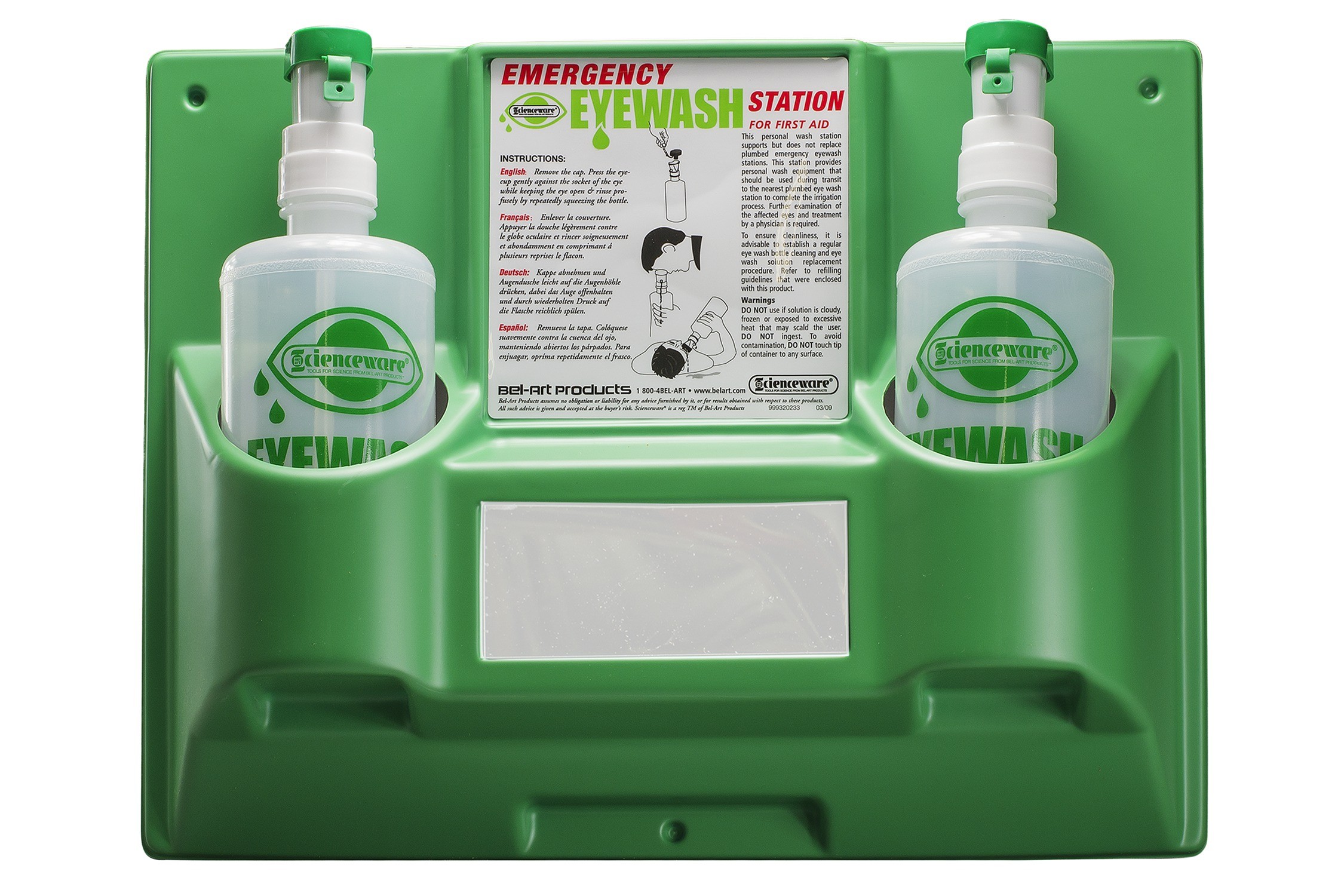 SP Bel-Art Emergency Eye Wash Safety Station; 2 Bottles, 1000ml (x2)