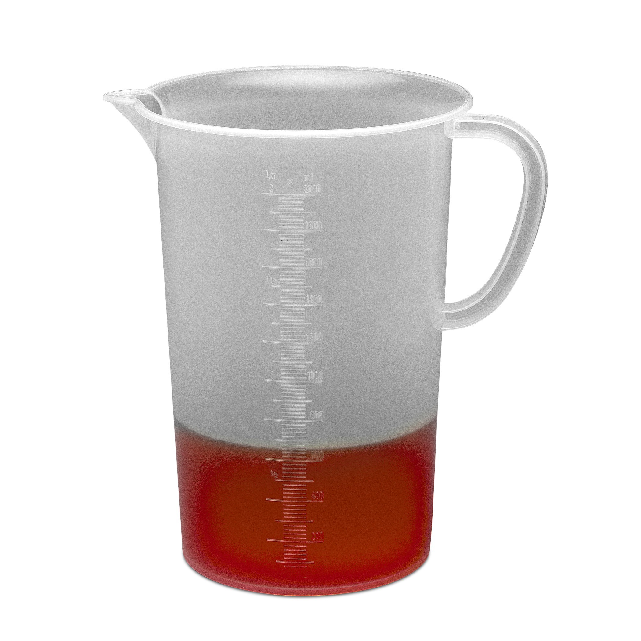 SP Bel-Art Tall Form 2000ml Polypropylene Graduated Pitcher; 20ml Graduation 