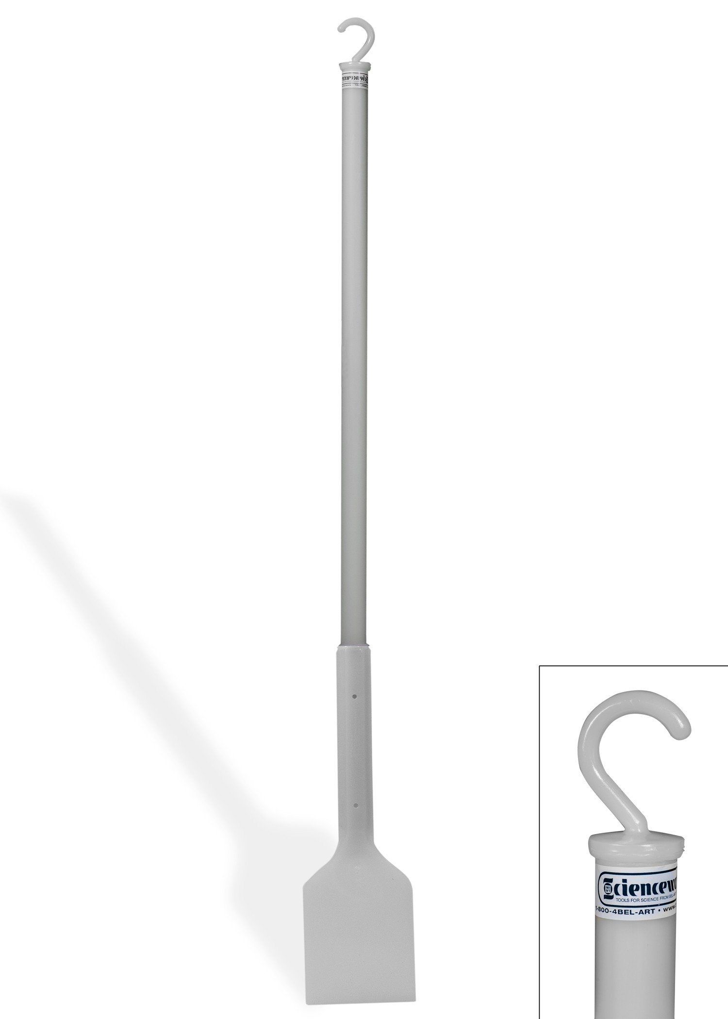 SP Bel-Art Soft Plastic Scraper; 36 in. Handle, 5 x 6 in. Blade, White