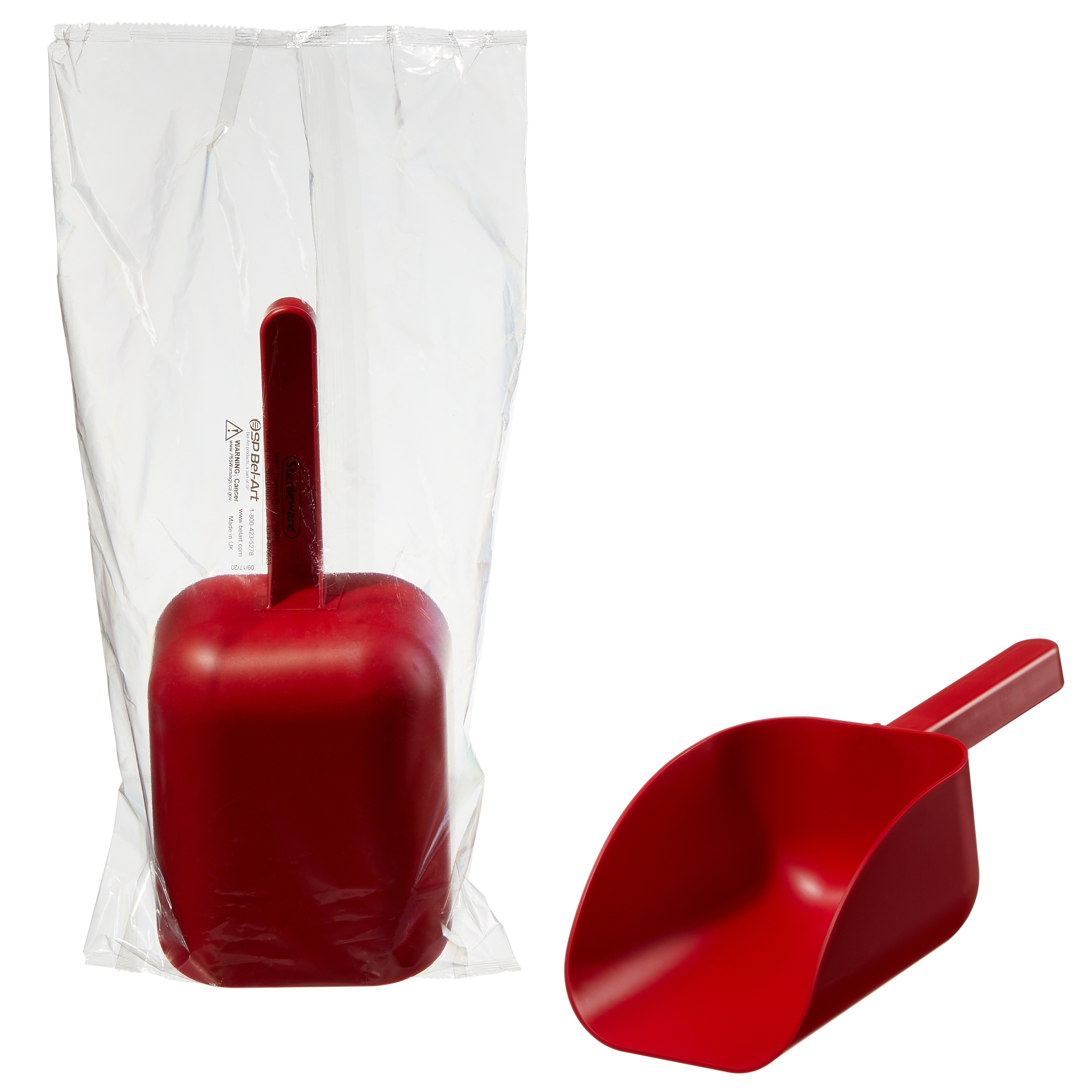 Sterileware Pharma Scoops - Red; 1000ml (34oz), Individually Wrapped (Pack of 25)