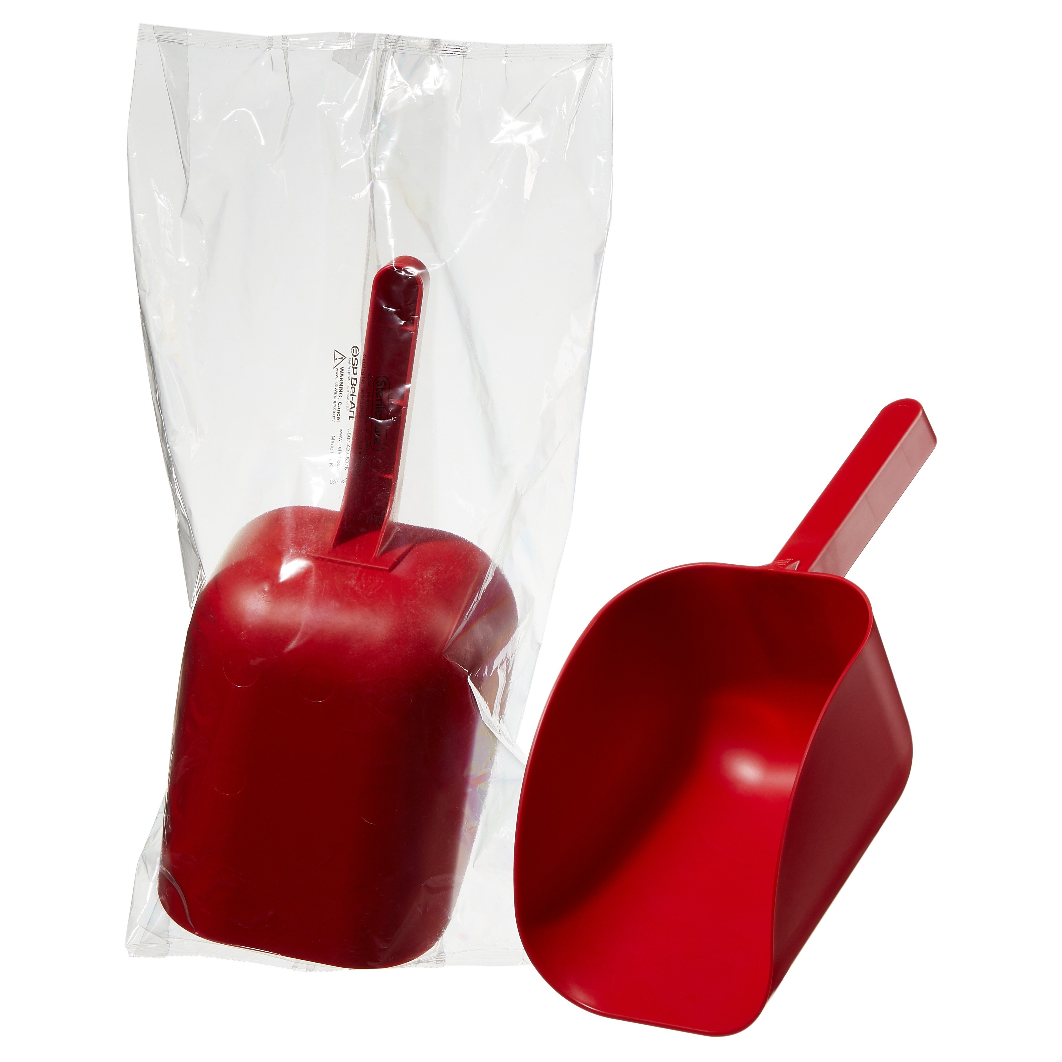 Sterileware Pharma Scoops - Red; 2500ml (85oz), Individually Wrapped (Pack of 15)