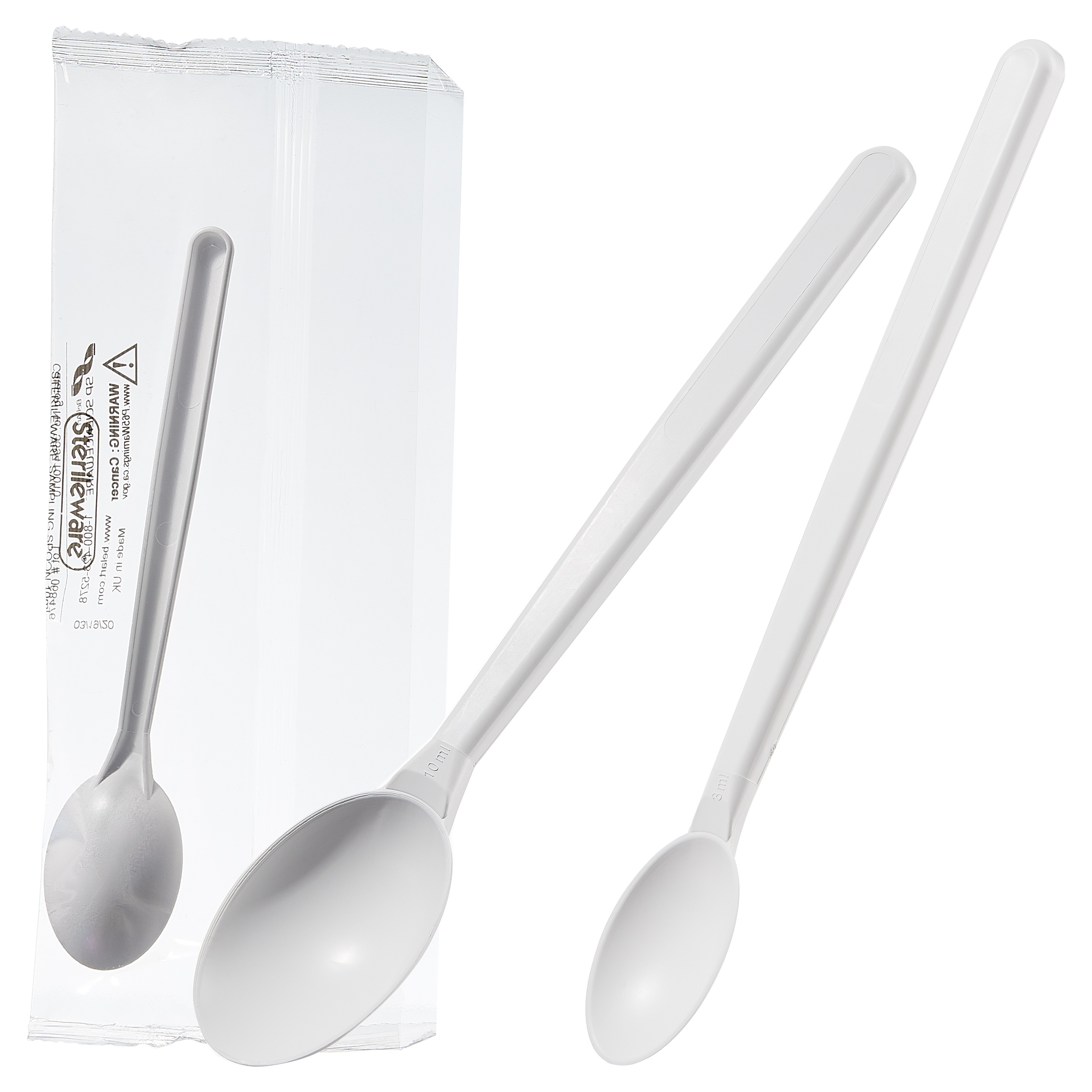 Sterileware Oval Sampling Spoons – White