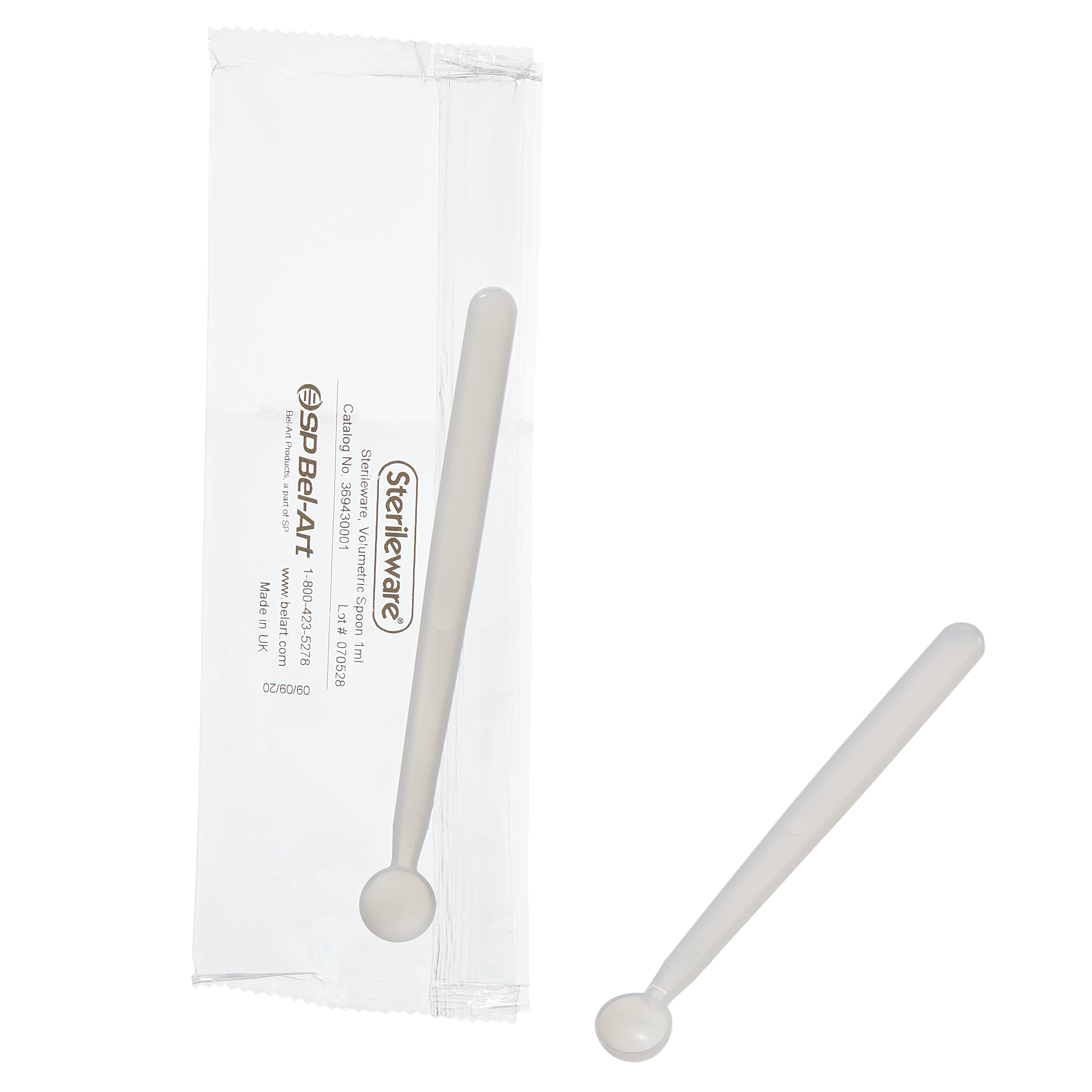 Sterileware Volumetric Sampling Spoons; 1ml, Individually Wrapped (Pack of 100)