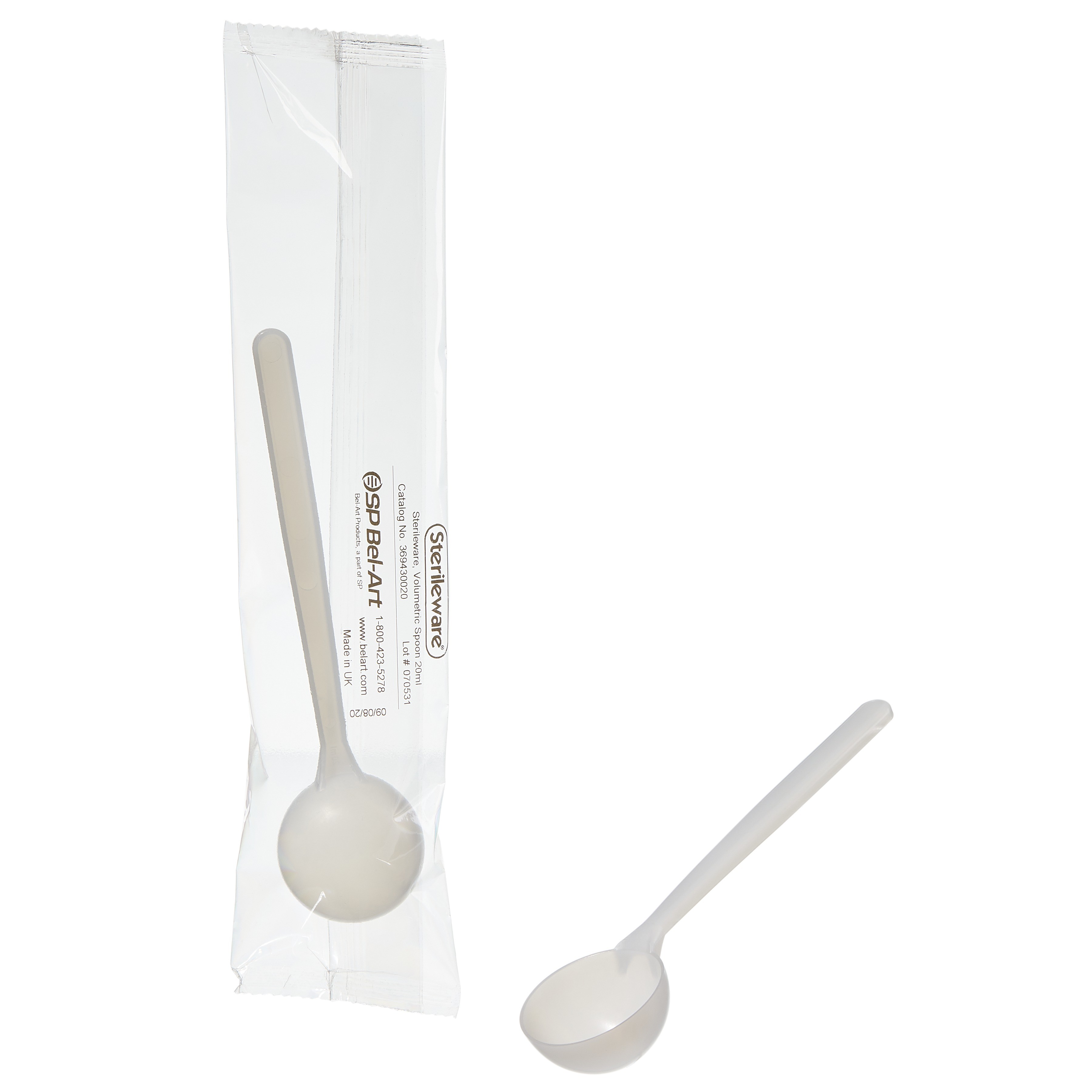 Sterileware Volumetric Sampling Spoons; 20ml, Individually Wrapped (Pack of 100)