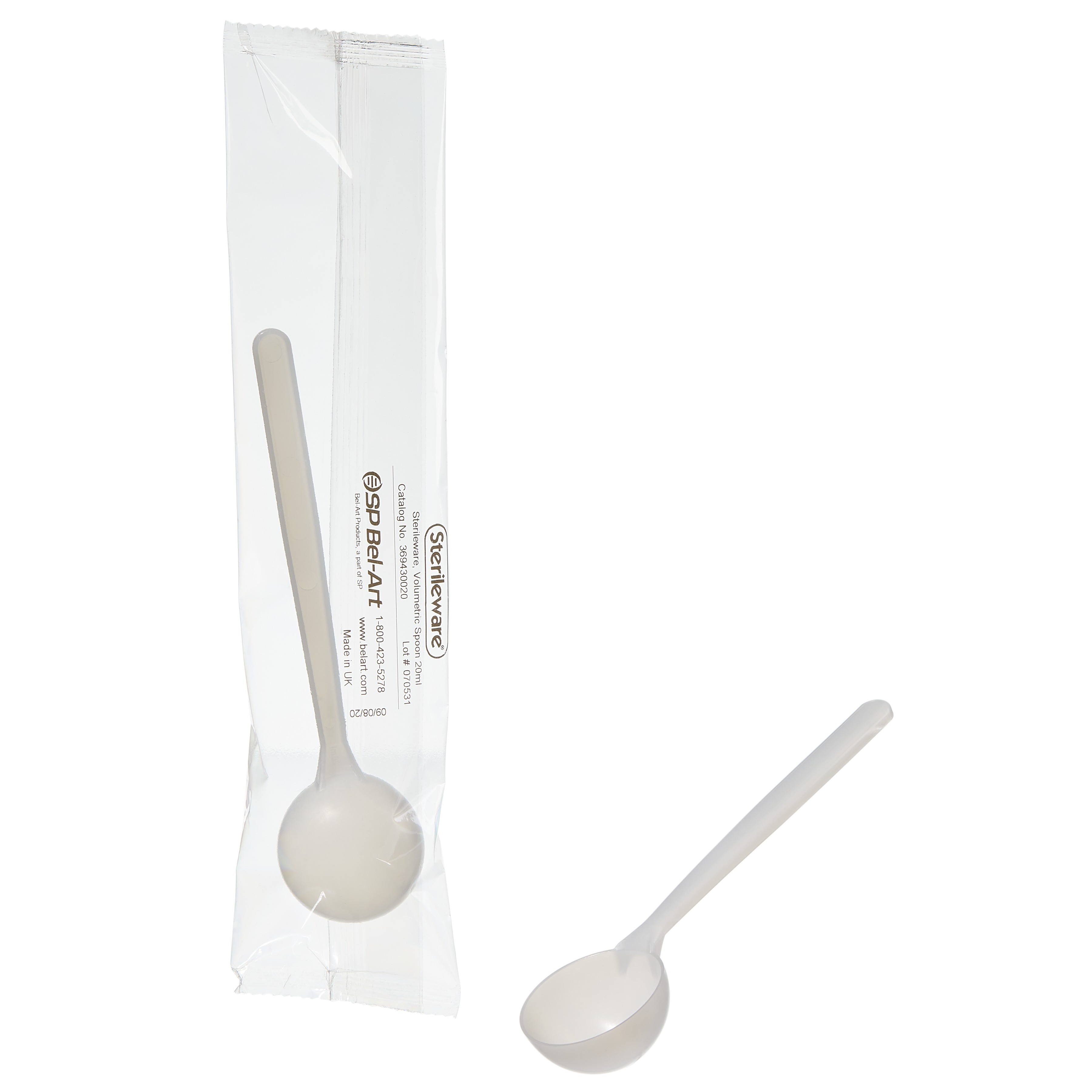 SP BelArt Sterileware Volumetric Sampling Spoons; 20ml, Individually