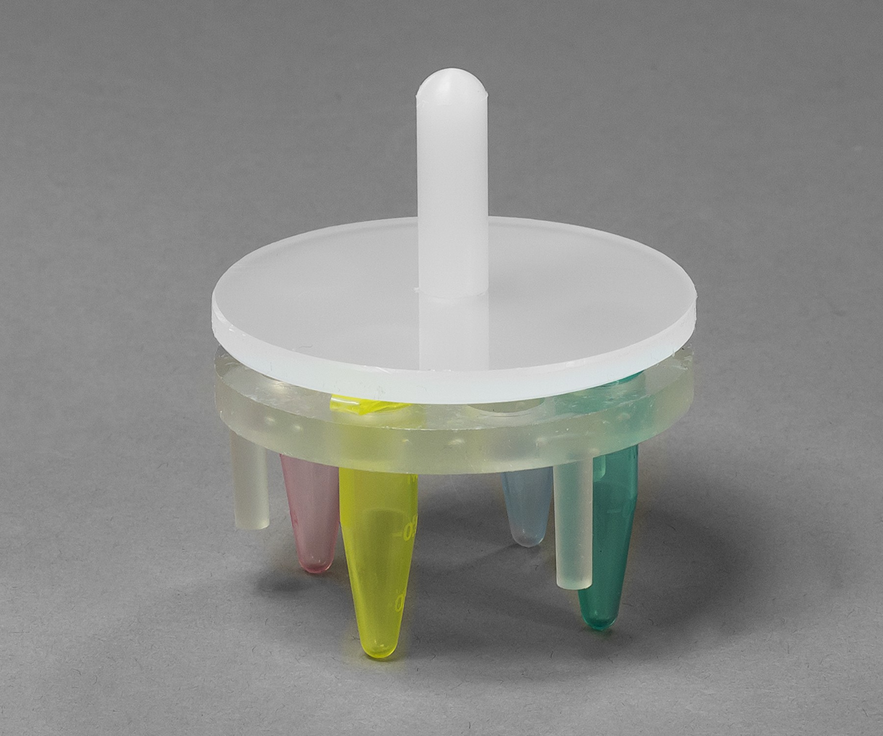SP Bel-Art Round Microcentrifuge Floating Bubble Rack with Hold-Down Disk; For 1.5ml Tubes, 8 Places, Fits 400ml Beaker