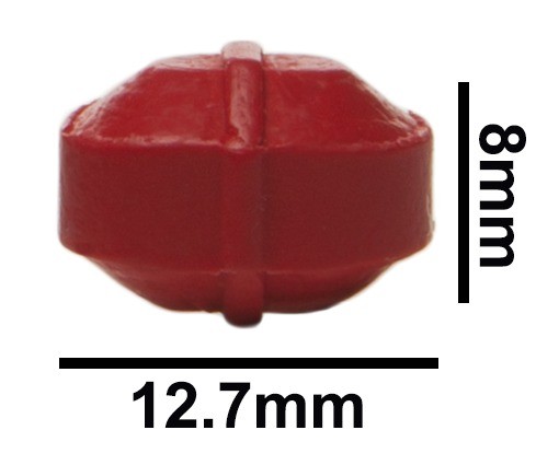 SP Bel-Art Spinbar Teflon Octagon Magnetic Stirring Bar; 12.7 x 8mm, Red