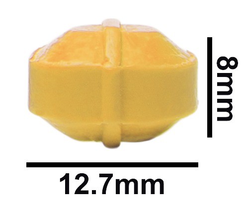 SP Bel-Art Spinbar Teflon Octagon Magnetic Stirring Bar; 12.7 x 8mm, Yellow