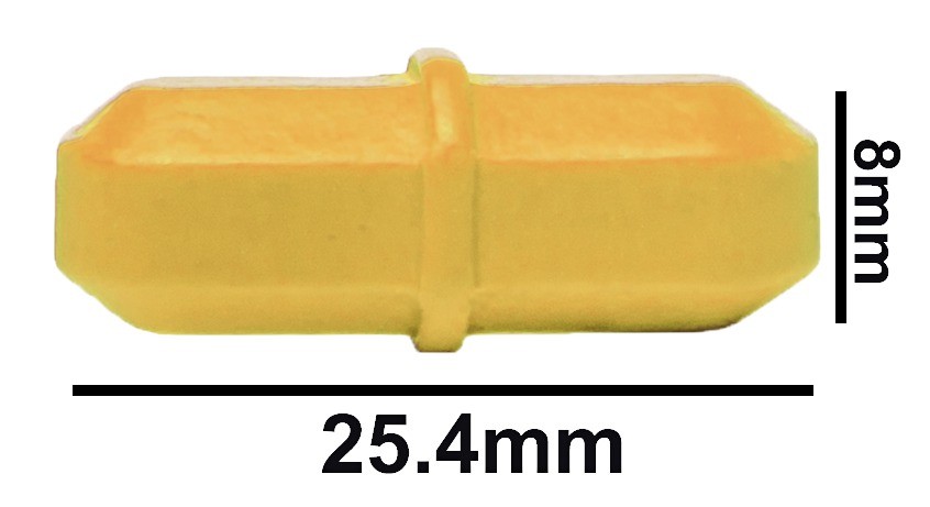 SP Bel-Art Spinbar Teflon Octagon Magnetic Stirring Bar; 25.4 x 8mm, Yellow