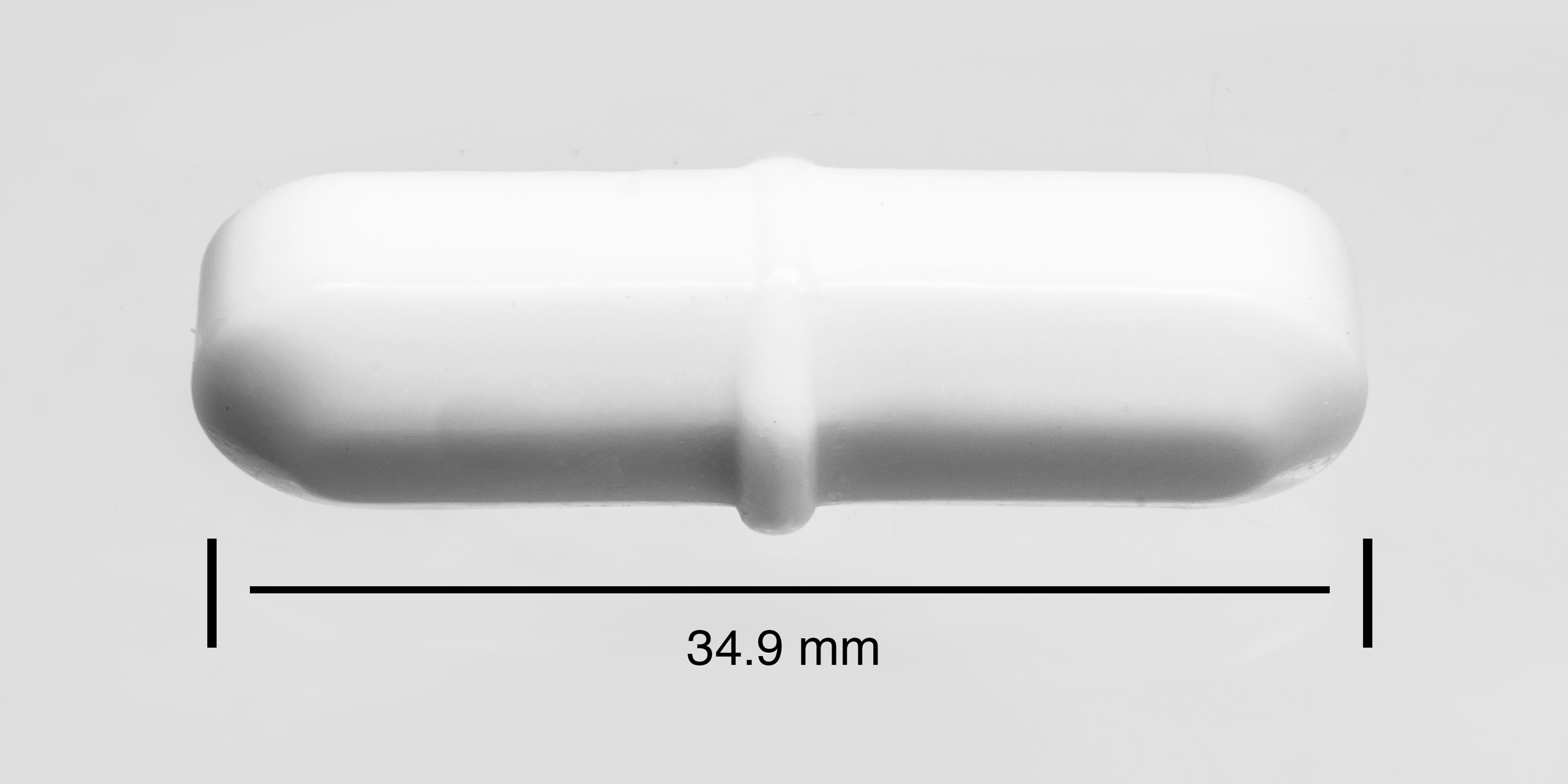 White Bel-Art F37110-1388 Spinbar Teflon Octagon Magnetic Stirring Bar; 34.9 x 9.5mm 