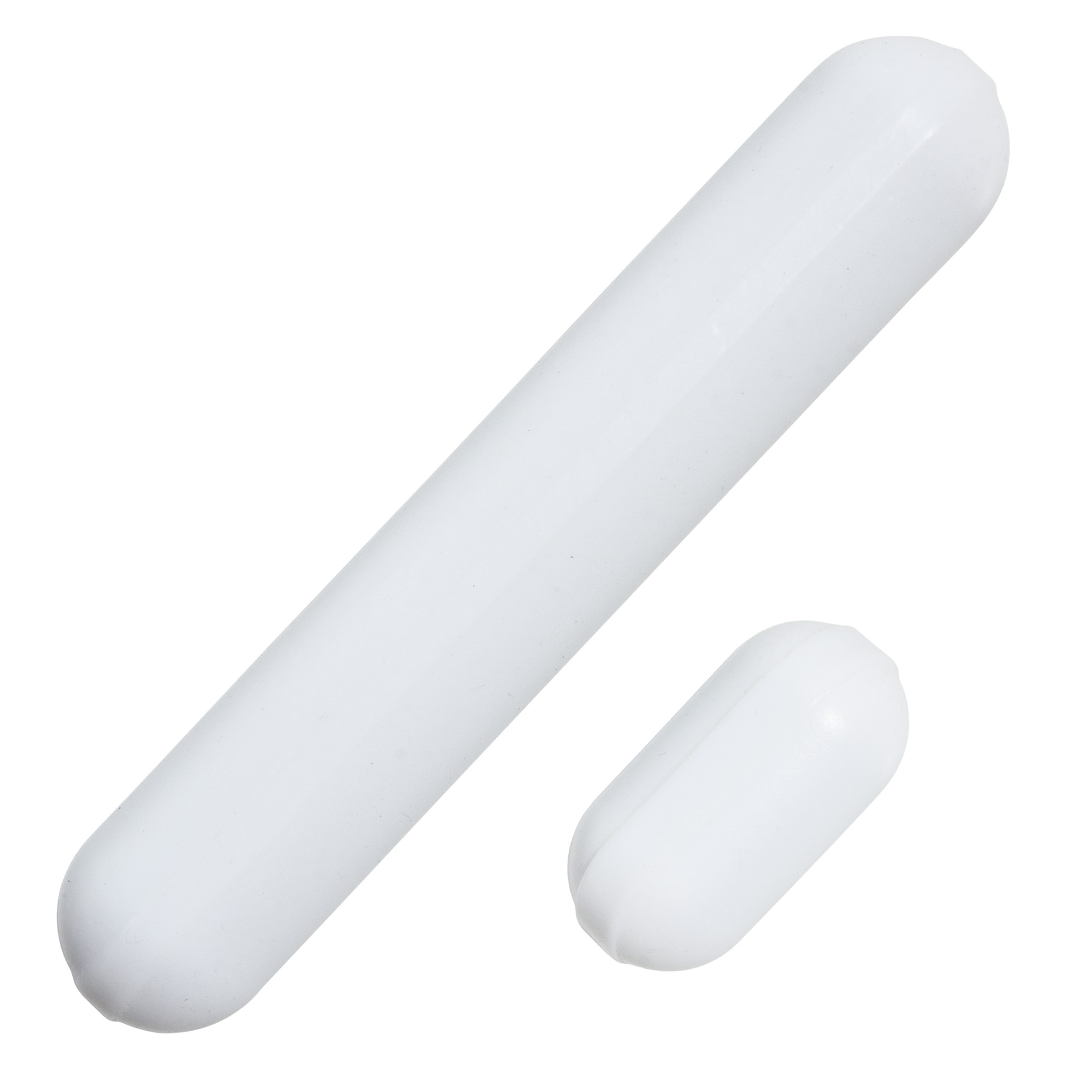 BIPEE 7x40mm Plain Magnetic Stir Bars White Without Pivot Ring PTFE Cover Stirring Rod Pack of 10 
