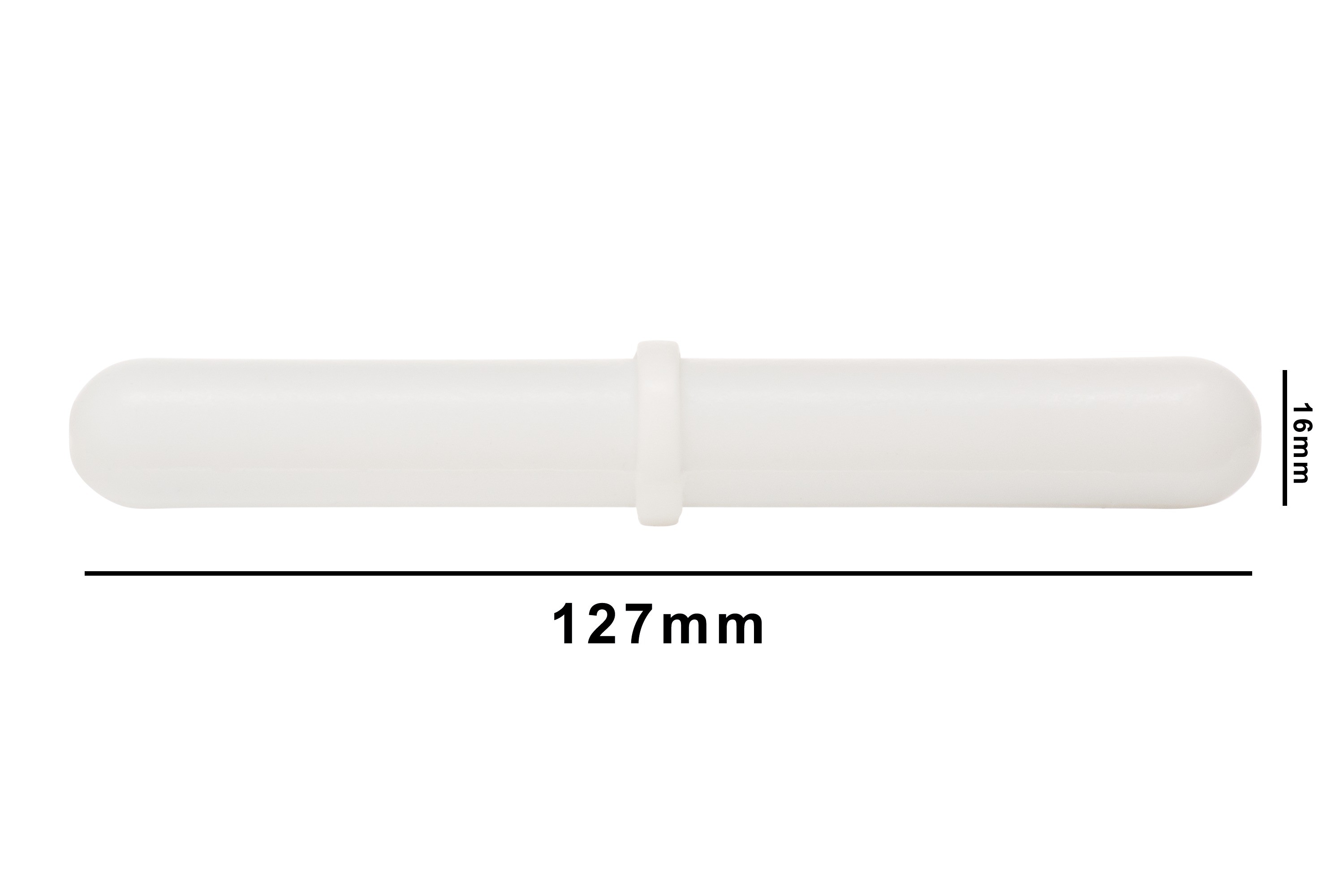 SP Bel-Art Spinbar Giant Polygon Teflon Magnetic Stirring Bar; 127 x 16mm, White, with Pivot Ring