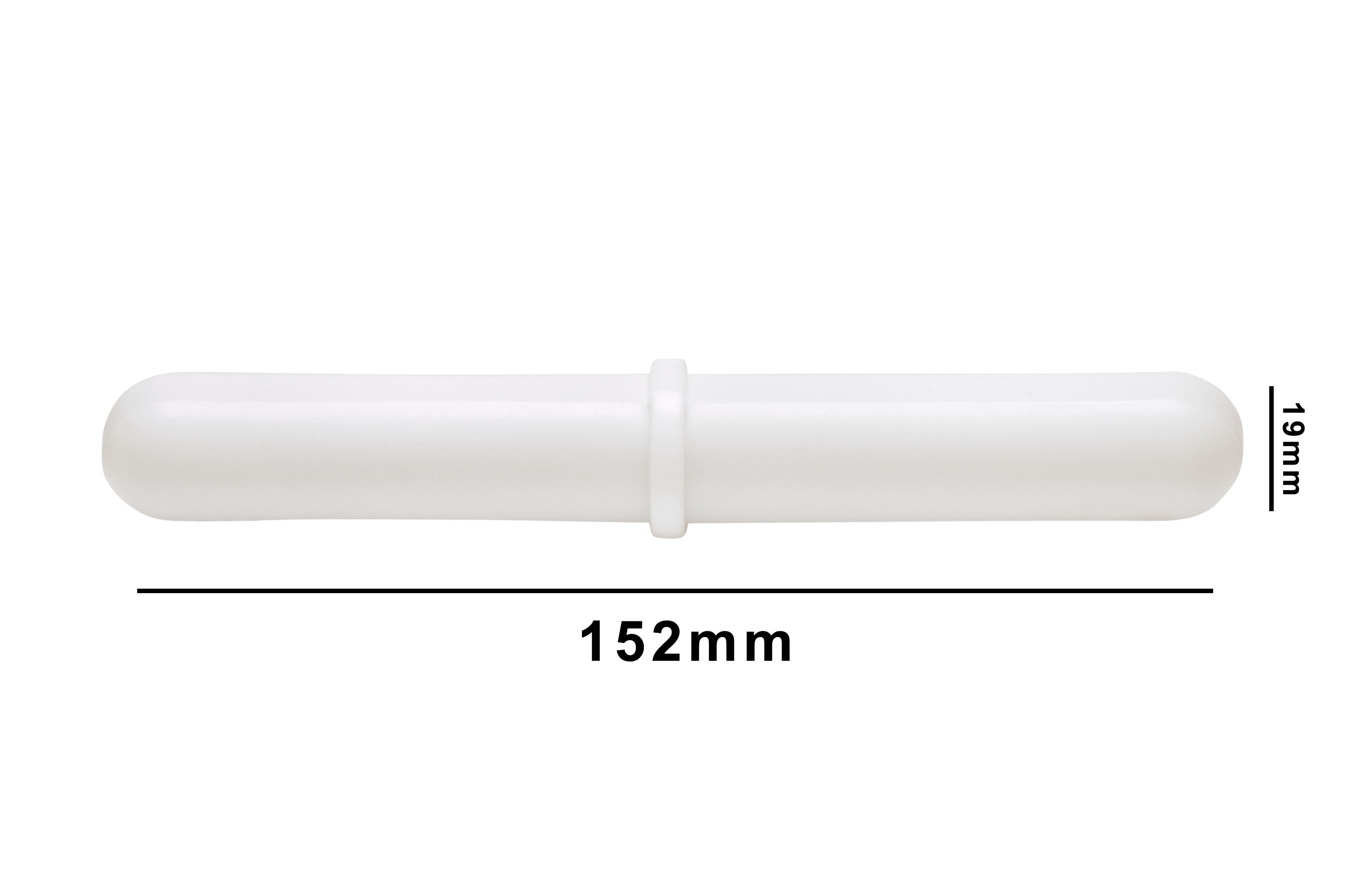 SP Bel-Art Spinbar Giant Polygon Teflon Magnetic Stirring Bar; 152 x 19mm, White, with Pivot Ring