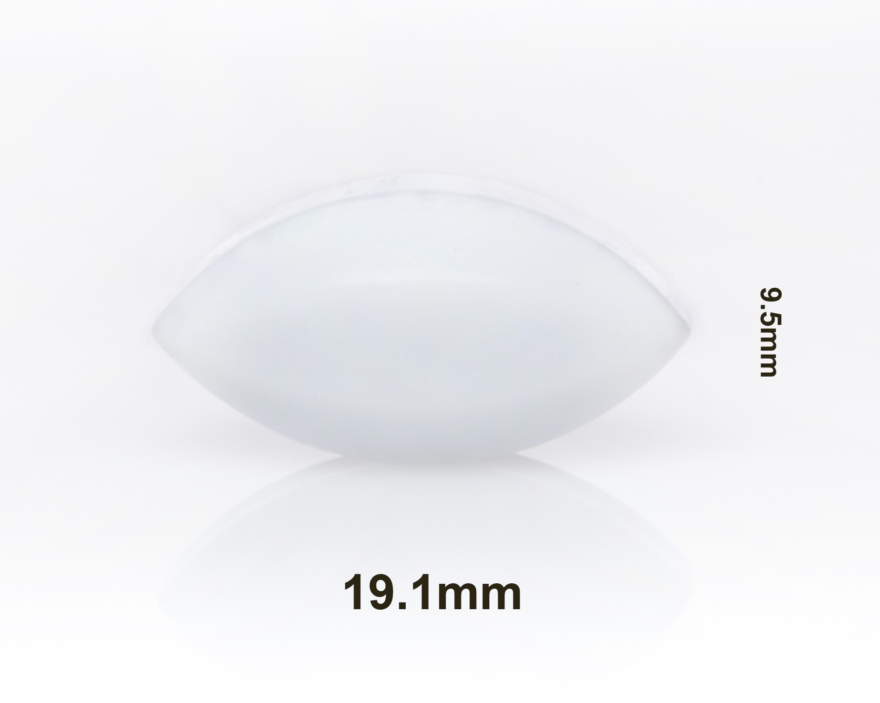 Egg-Shaped White F37130-0034 Bel-Art Spinbar Teflon Elliptical Magnetic Stirring Bar; 19.1 x 9.5mm 