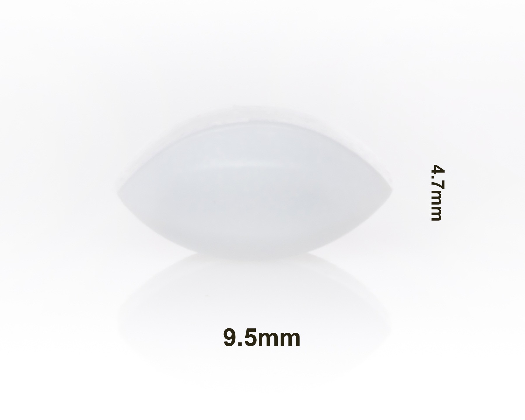 SP Bel-Art Spinbar Teflon Elliptical (Egg-Shaped) Magnetic Stirring Bar; 9.5 x 4.7mm, White