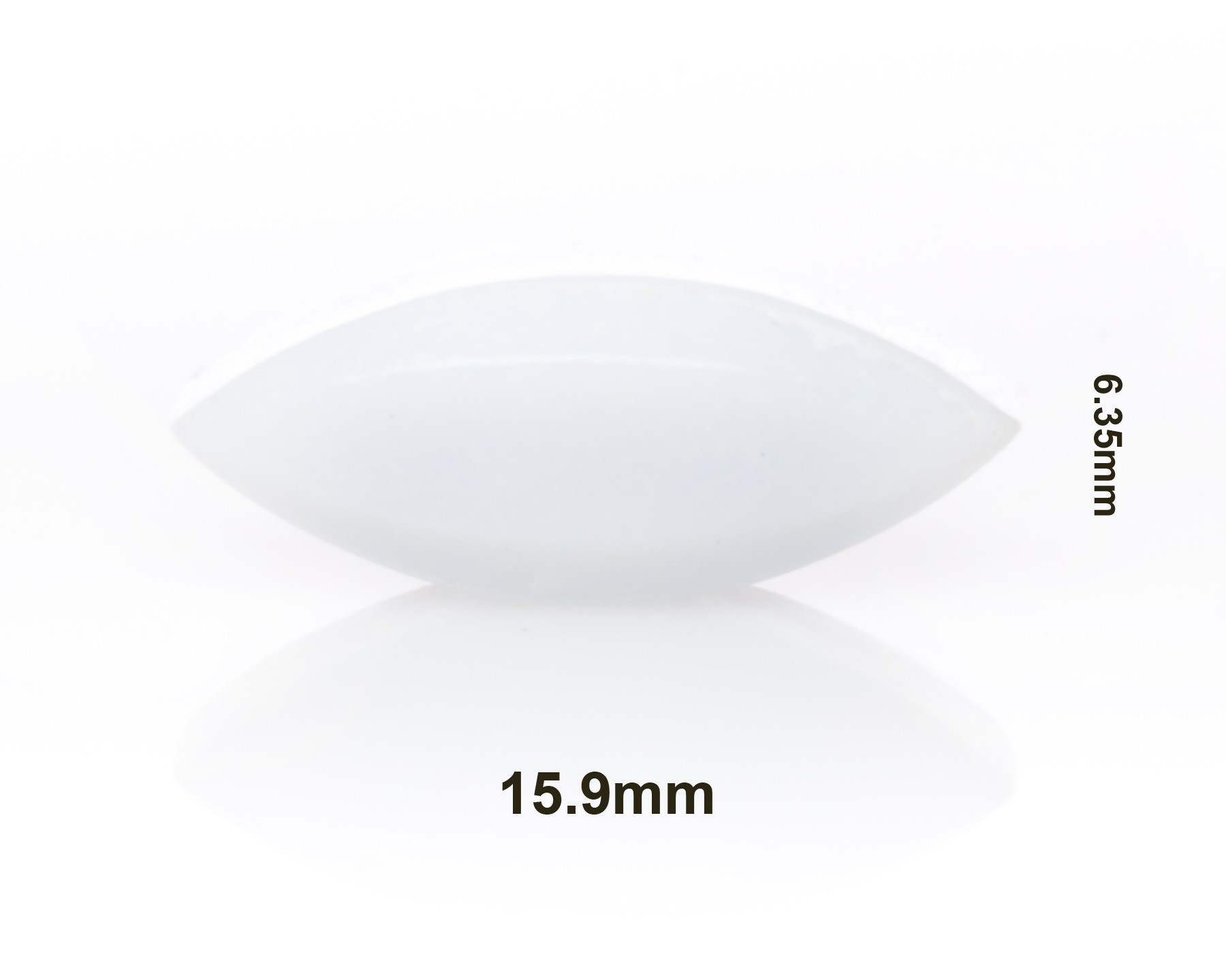 SP Bel-Art Spinbar Teflon Elliptical (Egg-Shaped) Magnetic Stirring Bar; 15.9 x 6.35mm, White