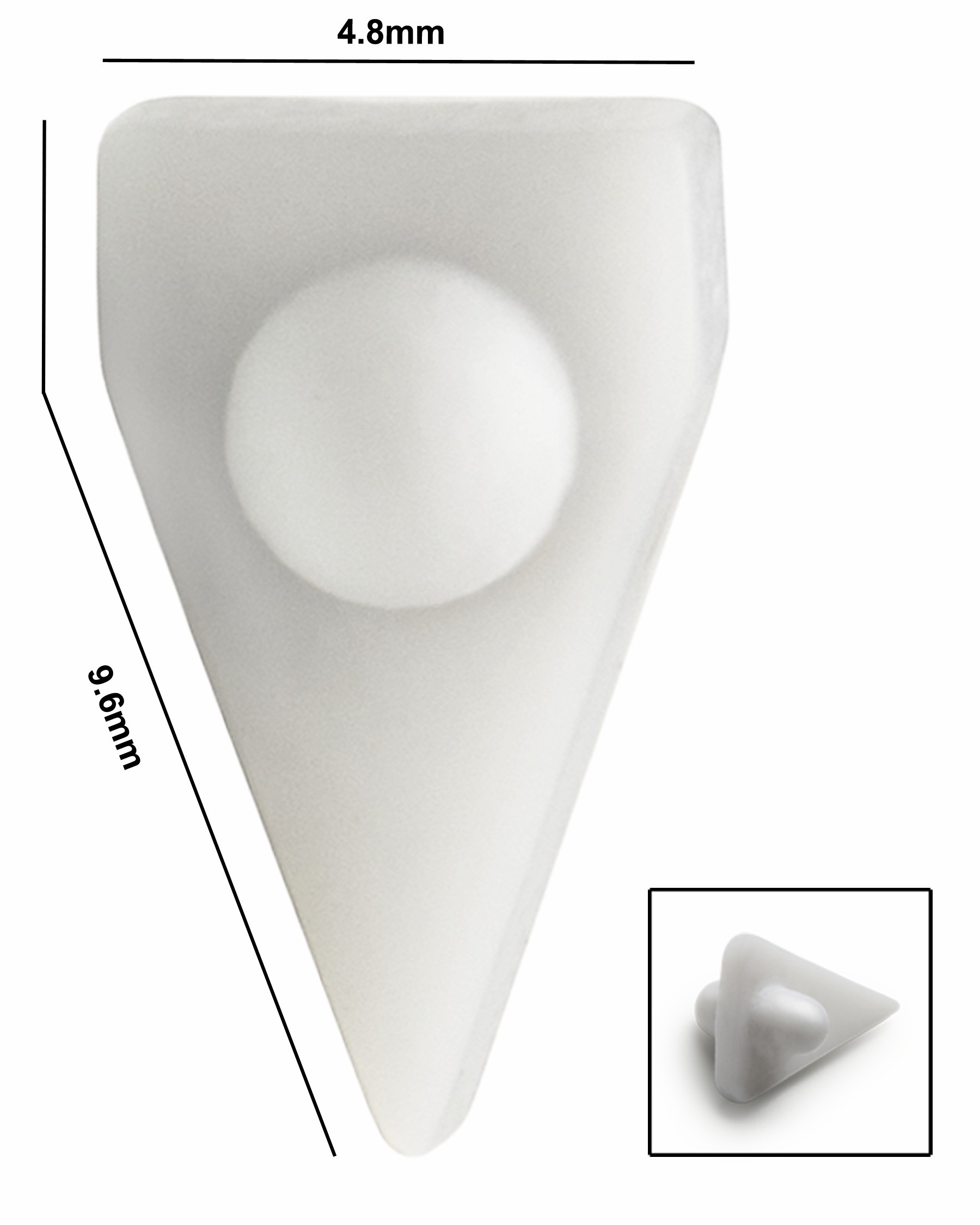 SP Bel-Art Spinvane Teflon Triangular Magnetic Stirring Bar; 5.6 x 9.6 x 4.8mm, Fits 1 ml Vials, White