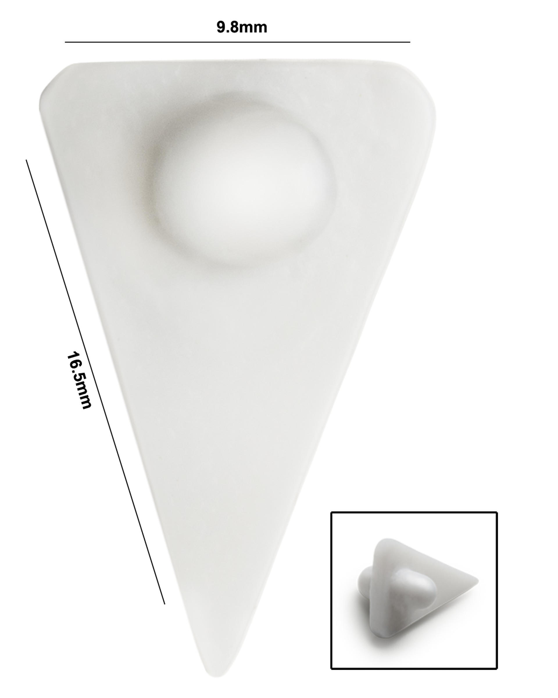 SP Bel-Art Spinvane Teflon Triangular Magnetic Stirring Bar; 10.4 x 16.5 x 9.8mm, Fits 3-5 ml Vials, White