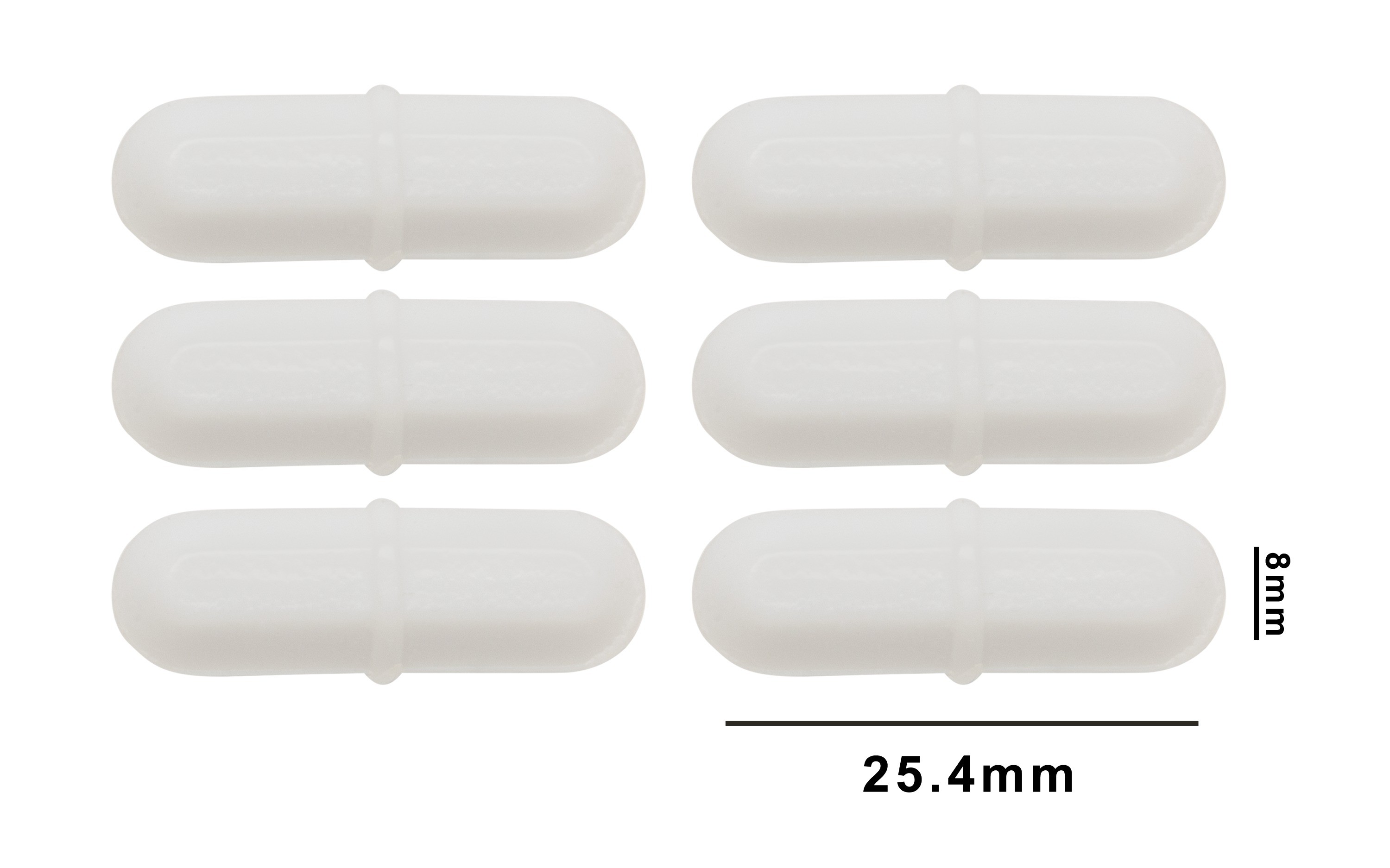 SP Bel-Art Spinpak Teflon Octagon Magnetic Stirring Bar; 25.4 x 8mm, White (Pack of 6)