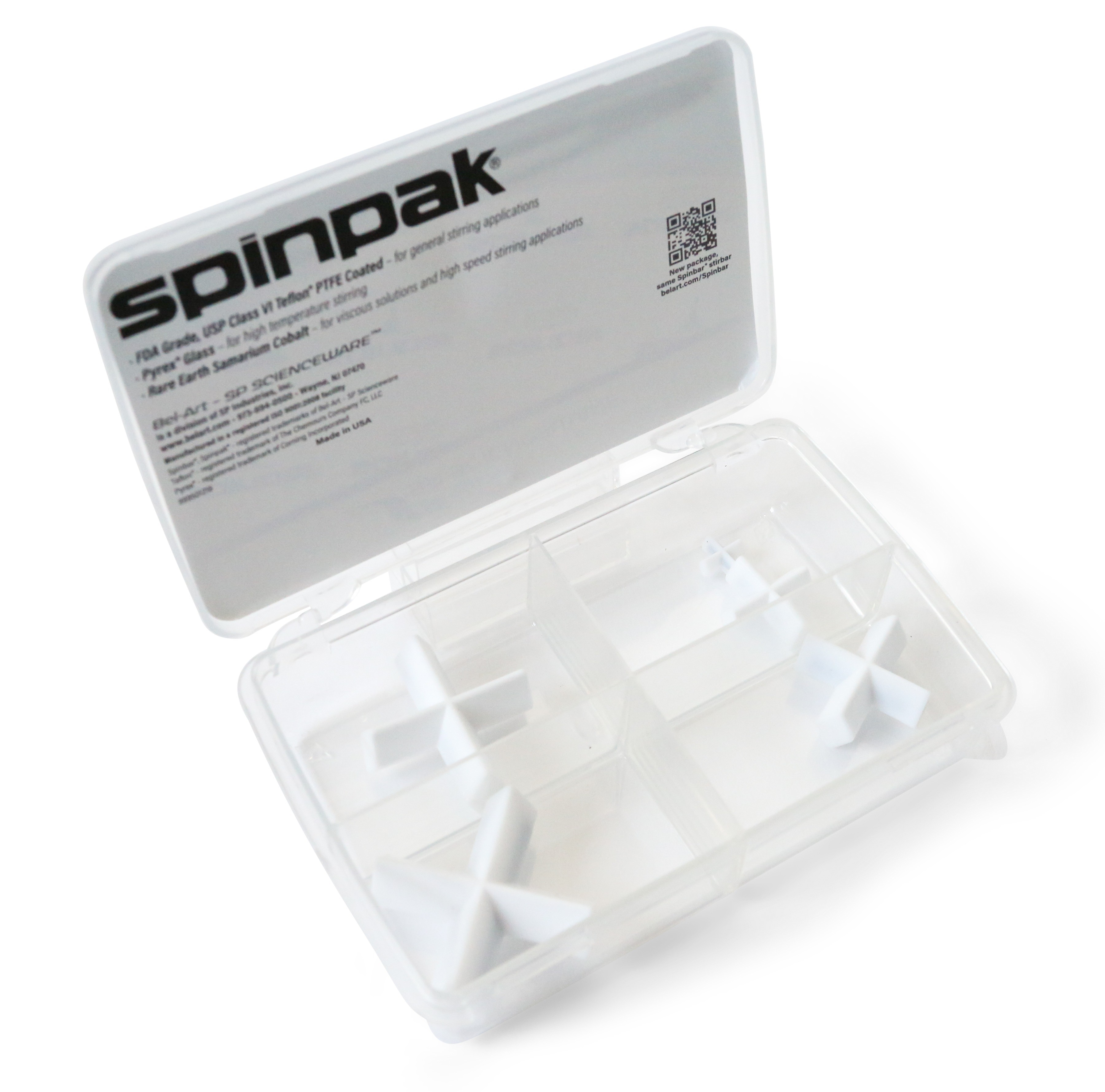 SP Bel-Art Spinbox Teflon Spinplus Magnetic Stirring Bar Assortment (Pack of 5)