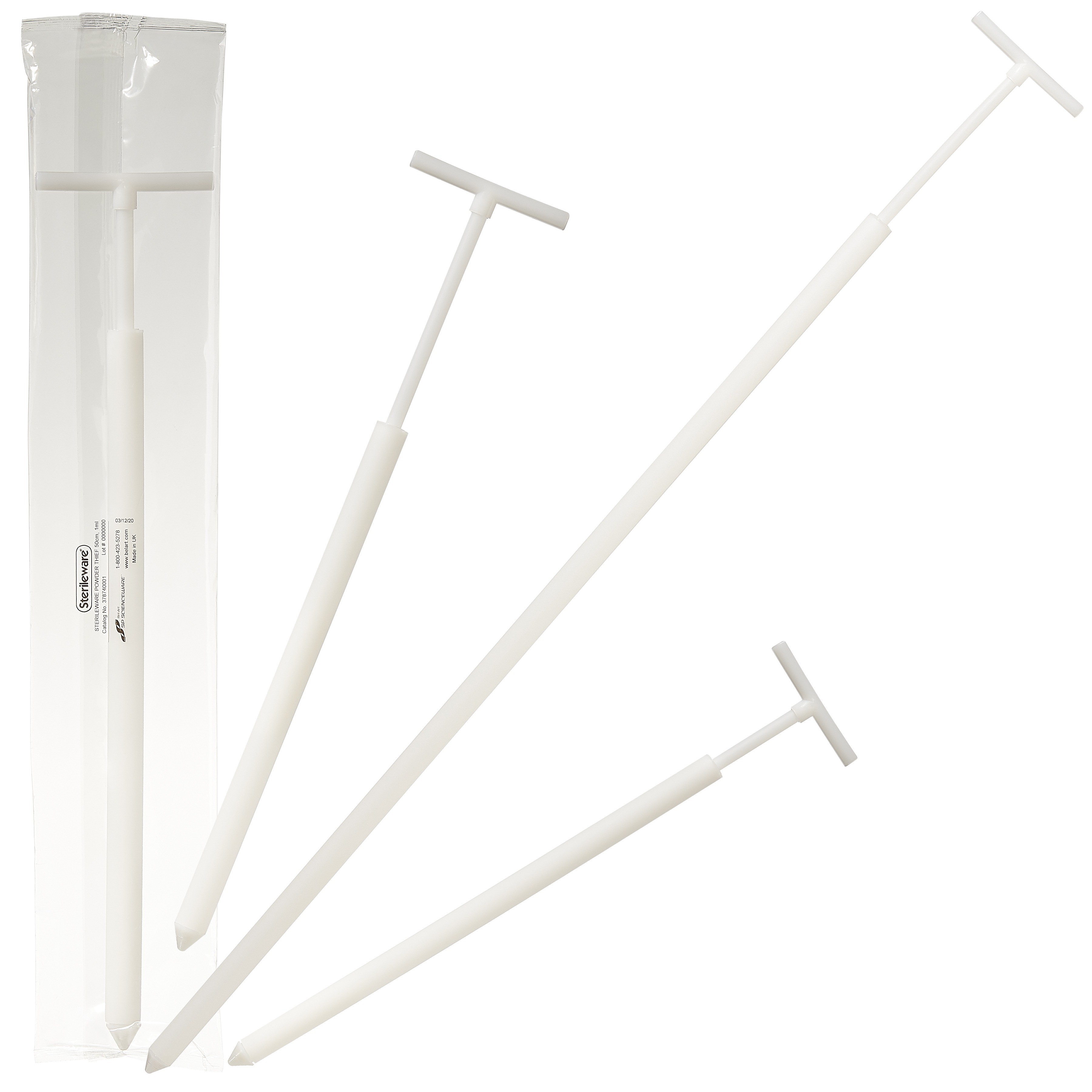 Single-use powder funnel Bio-PE, white, sterile