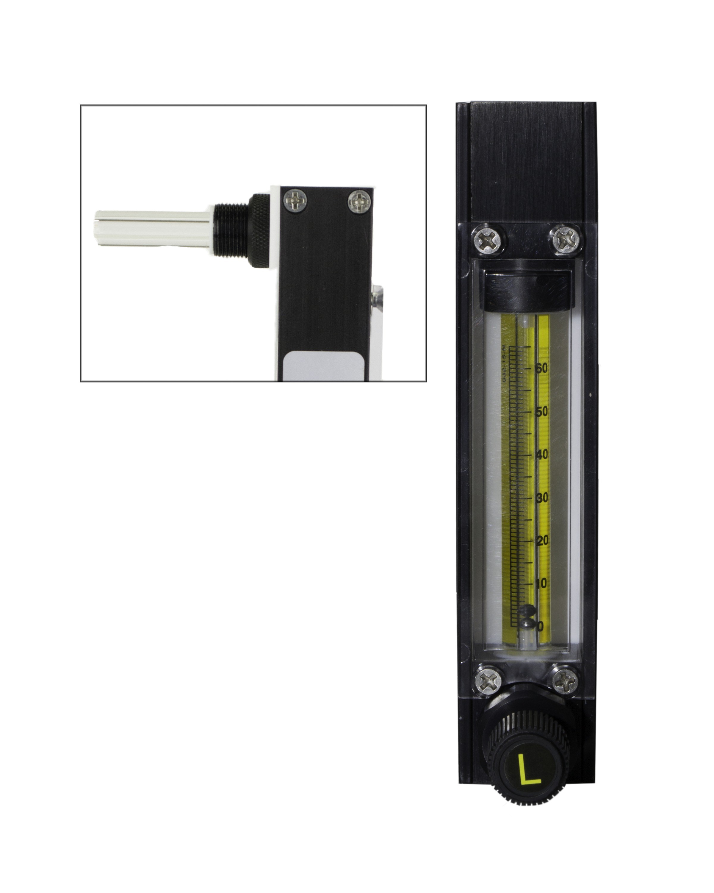 SP Bel-Art Riteflow PTFE Mounted Flowmeter; 65mm Scale, Size 2
