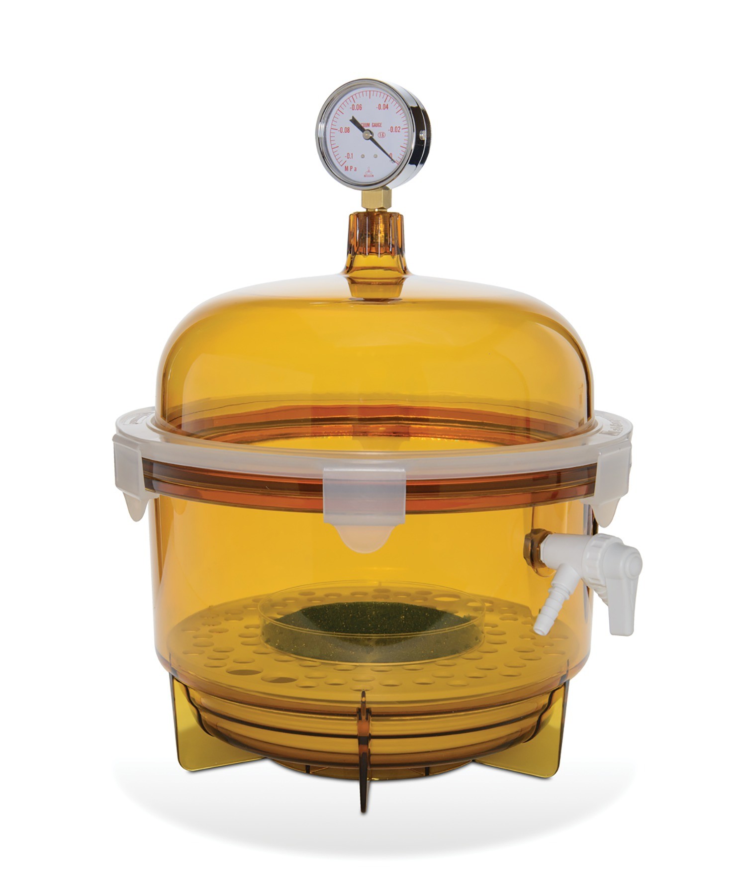 SP Bel-Art Lab Companion Amber Polycarbonate Round Style Vacuum Desiccator; 10 Liter