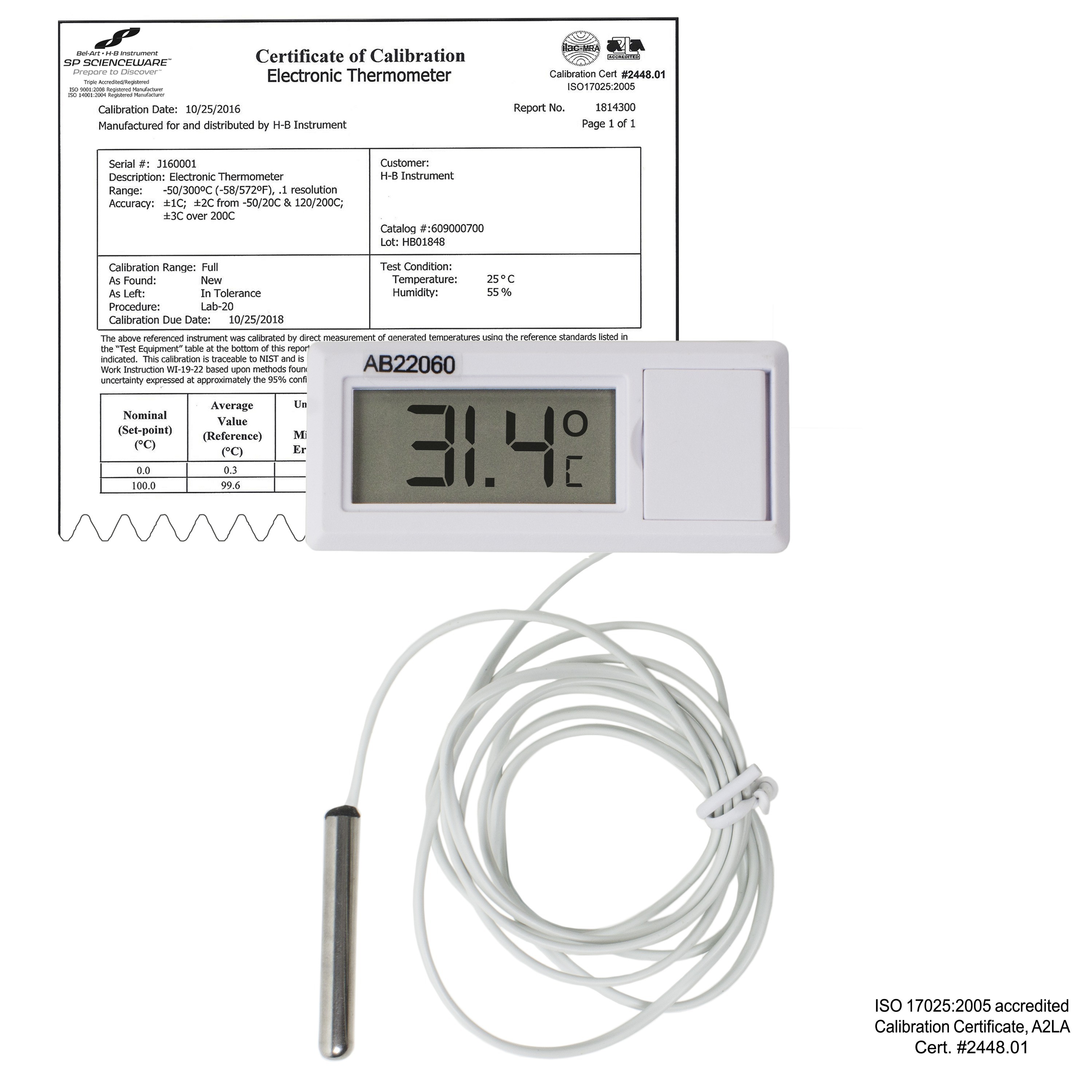 Bel-Art H-B Instruments Thermometer Double-Safe Black Formerly Part# 30535T Qty 1 - BEL 0/230F