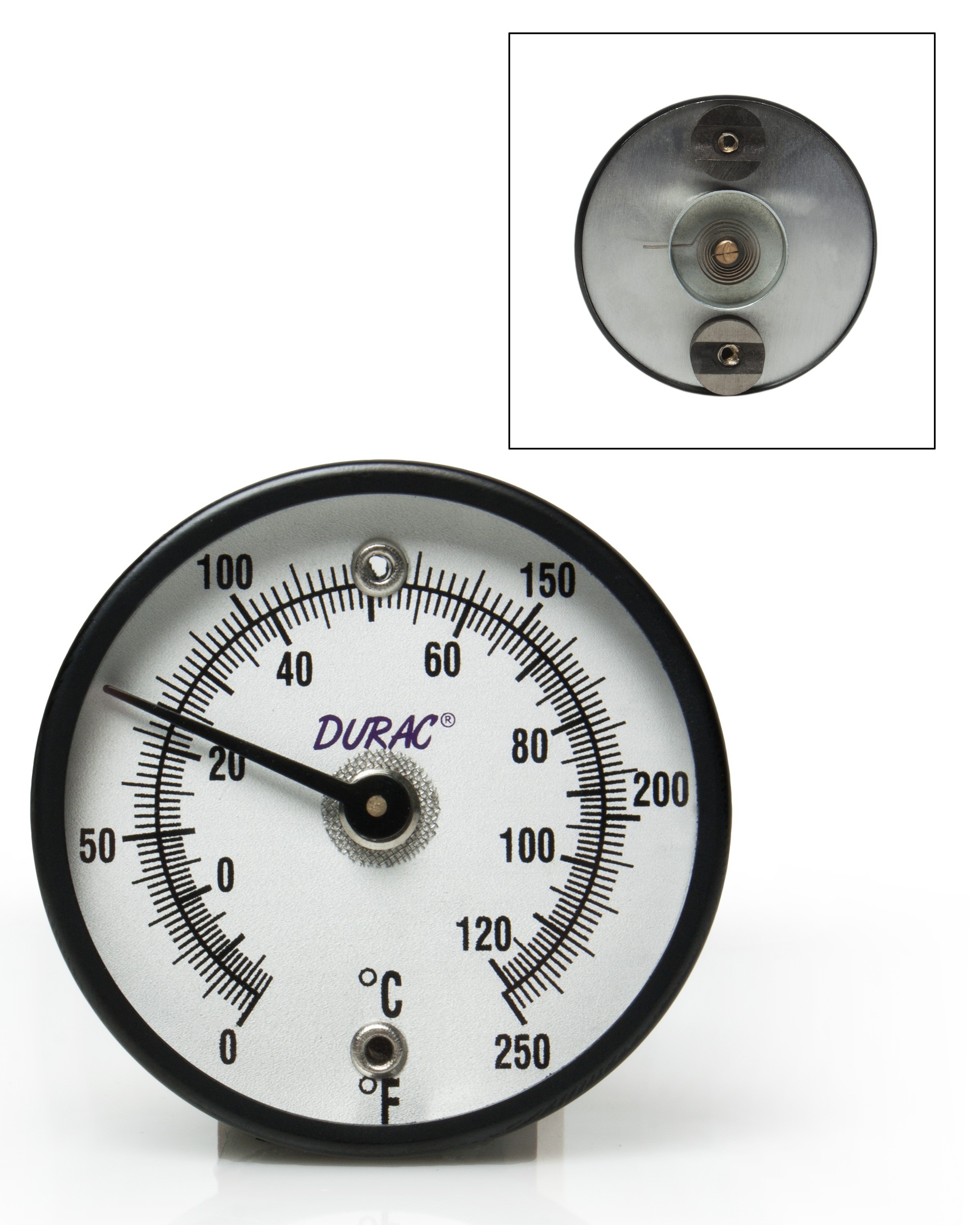 SP Bel-Art, H-B DURAC Bi-Metallic Surface Temperature Thermometer; -18/120C (0/250F), 50mm (2 in.) Dial, Double Magnet