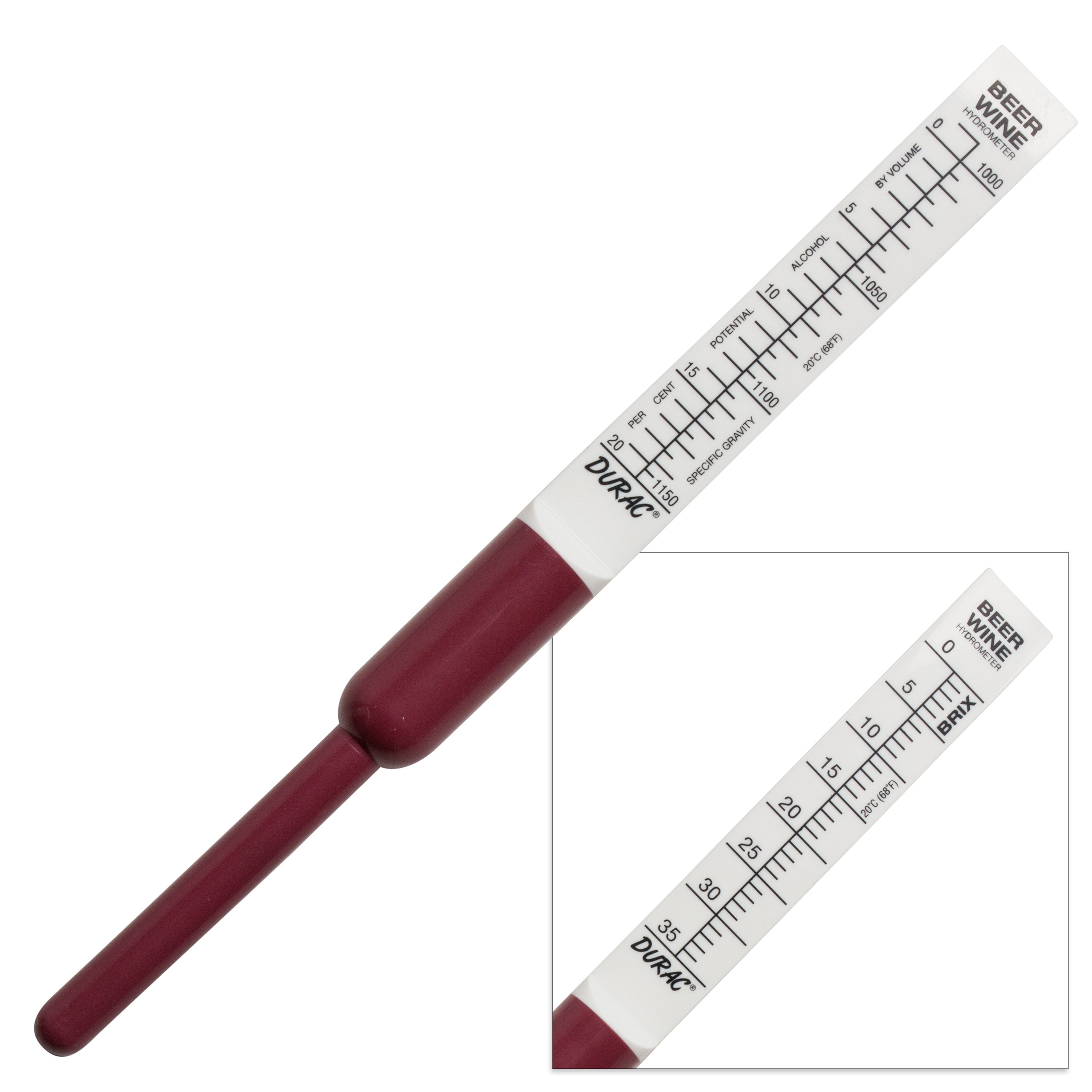 Bier & Wein Triple Scale Hydrometer, Dichtemeter, Alkoholmeter, Dichtemesser