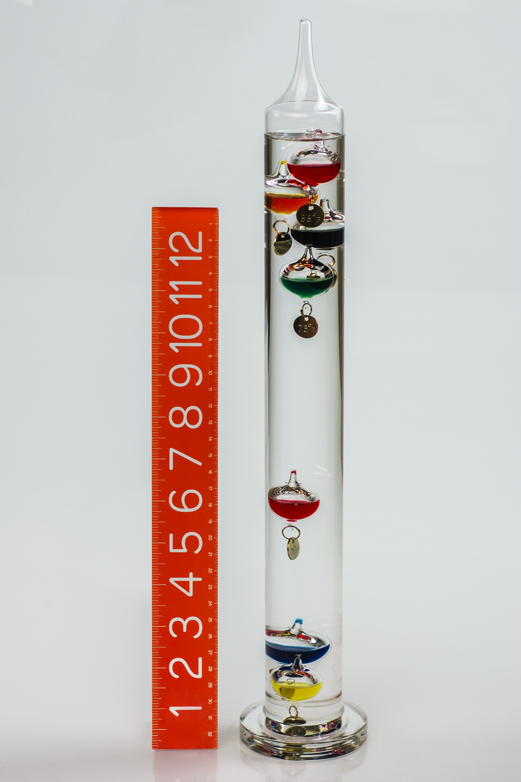 SP Bel-Art, H-B DURAC Galileo Thermometer; 18 to 30C (64 to 88F), 7 Spheres, 17 in.