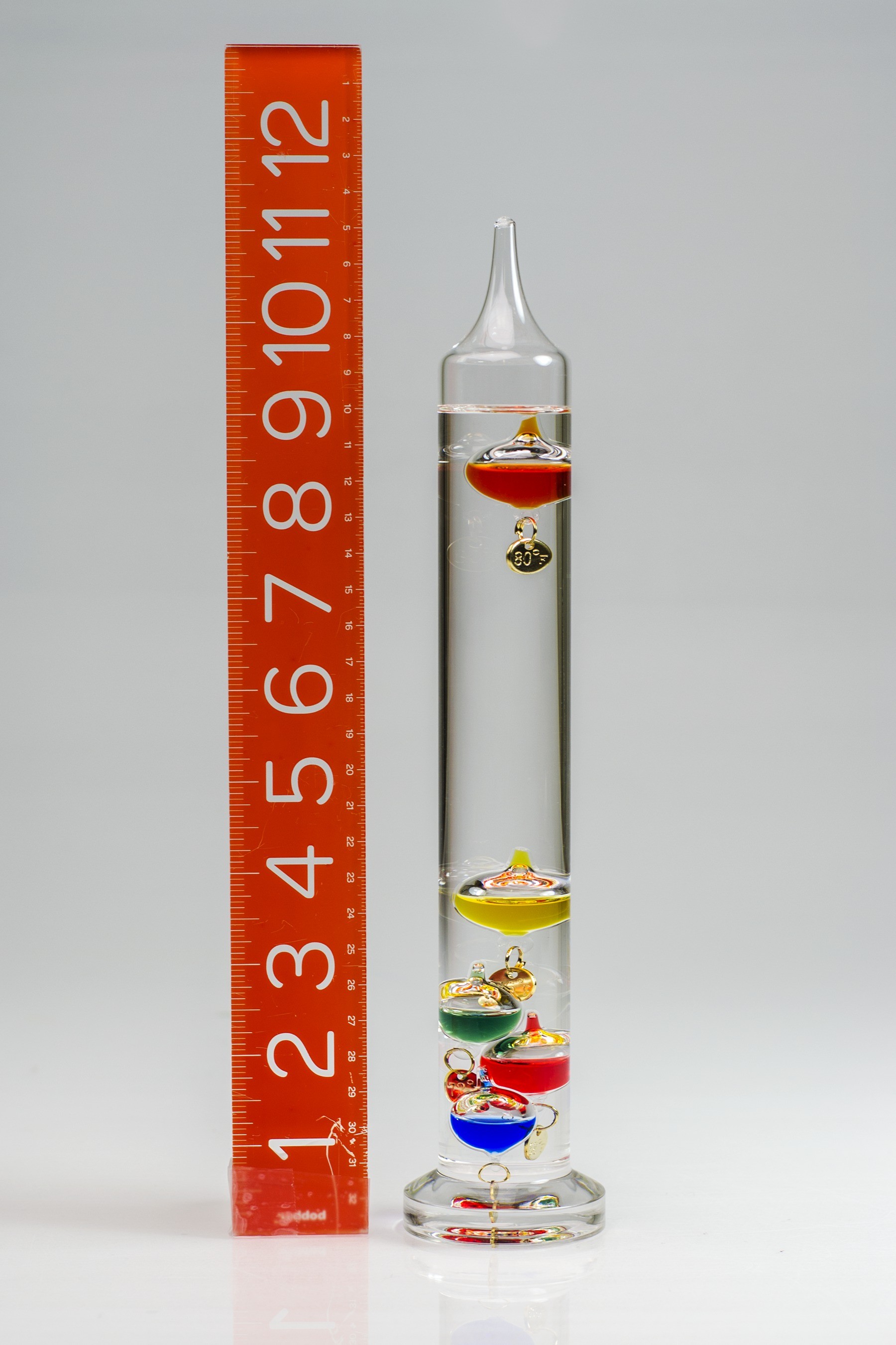 SP Bel-Art, H-B DURAC Galileo Thermometer; 18 to 26C (64 to 80F), 5 Spheres, 11 in.