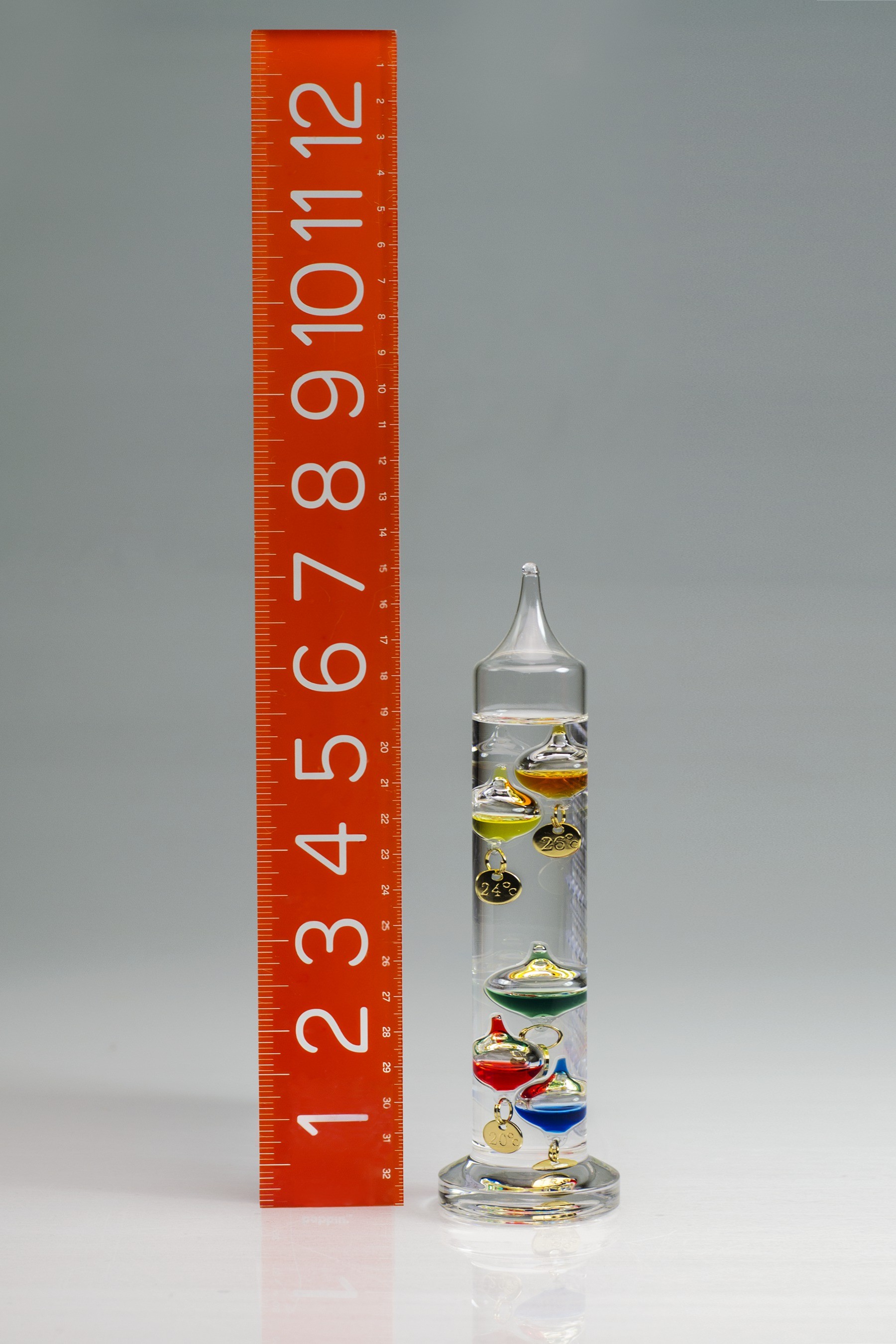 SP Bel-Art, H-B DURAC Galileo Thermometer; 18 to 26C, 5 Spheres, 177mm