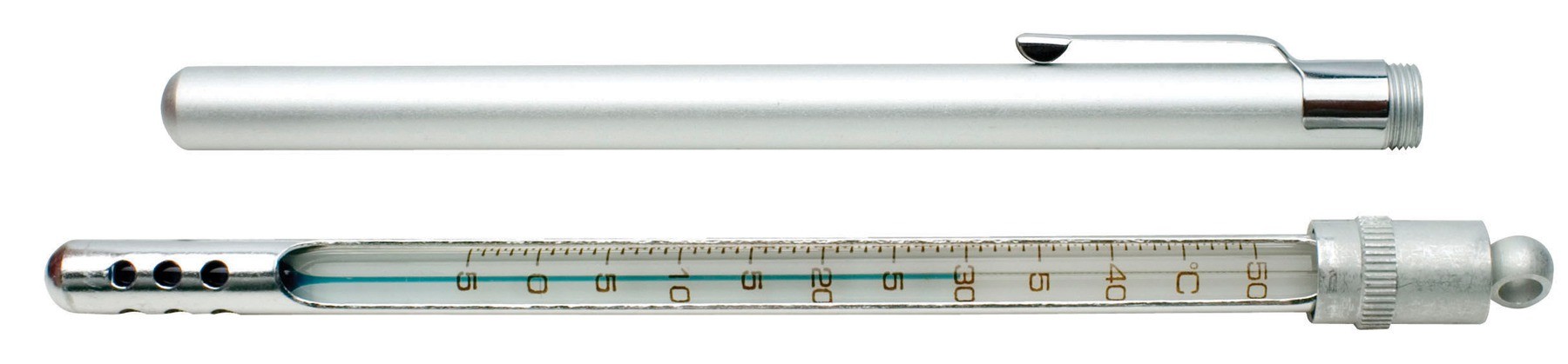 SP Bel-Art, H-B Enviro-Safe Liquid-In-Glass Pocket Laboratory Thermometer; -5 to 50C, Aluminum Duplex Case, Environmentally Friendly