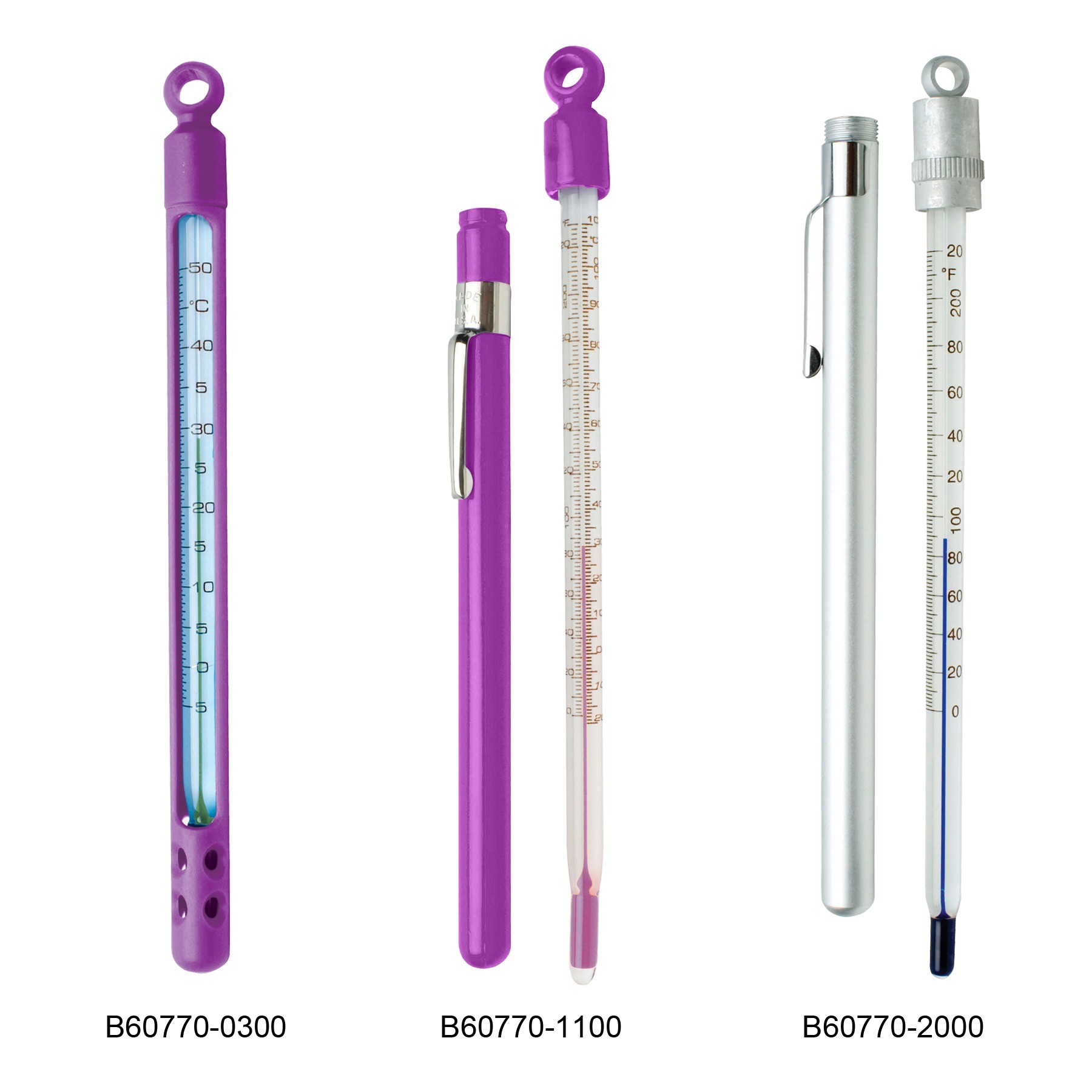 H-B DURAC Plus Pocket Liquid-In-Glass Laboratory Thermometers, Organic Liquid Fill