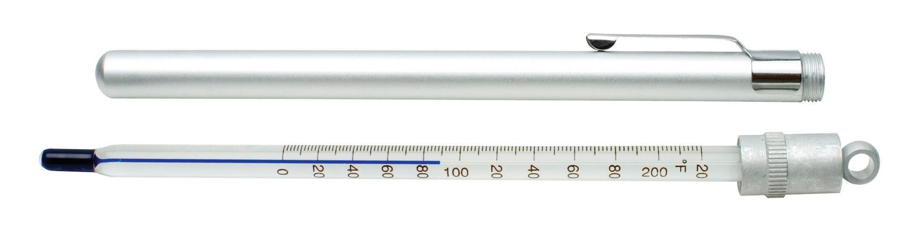 SP Bel-Art, H-B DURAC Plus Pocket Liquid-In-Glass Laboratory Thermometer; 0 to 220F, Closed Metal Case, Organic Liquid Fill